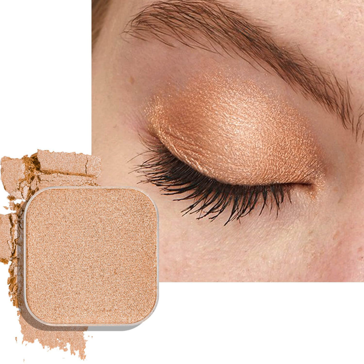 Magnetic Eyeshadow Soft Peach with Hints of Yellow and Pink, Satin Finish, Easy to Blend, Magnetic