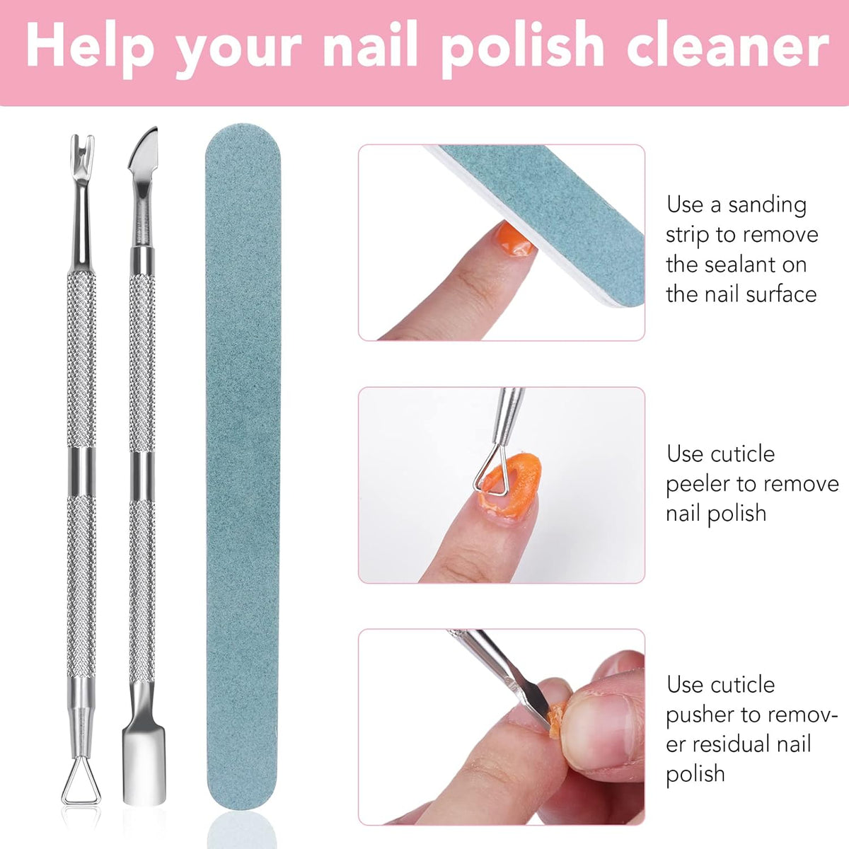 Gel Nail Polish Remover 3 Pack Professional Gel Polish Remover Non-Irritating Quick Easy,Gel