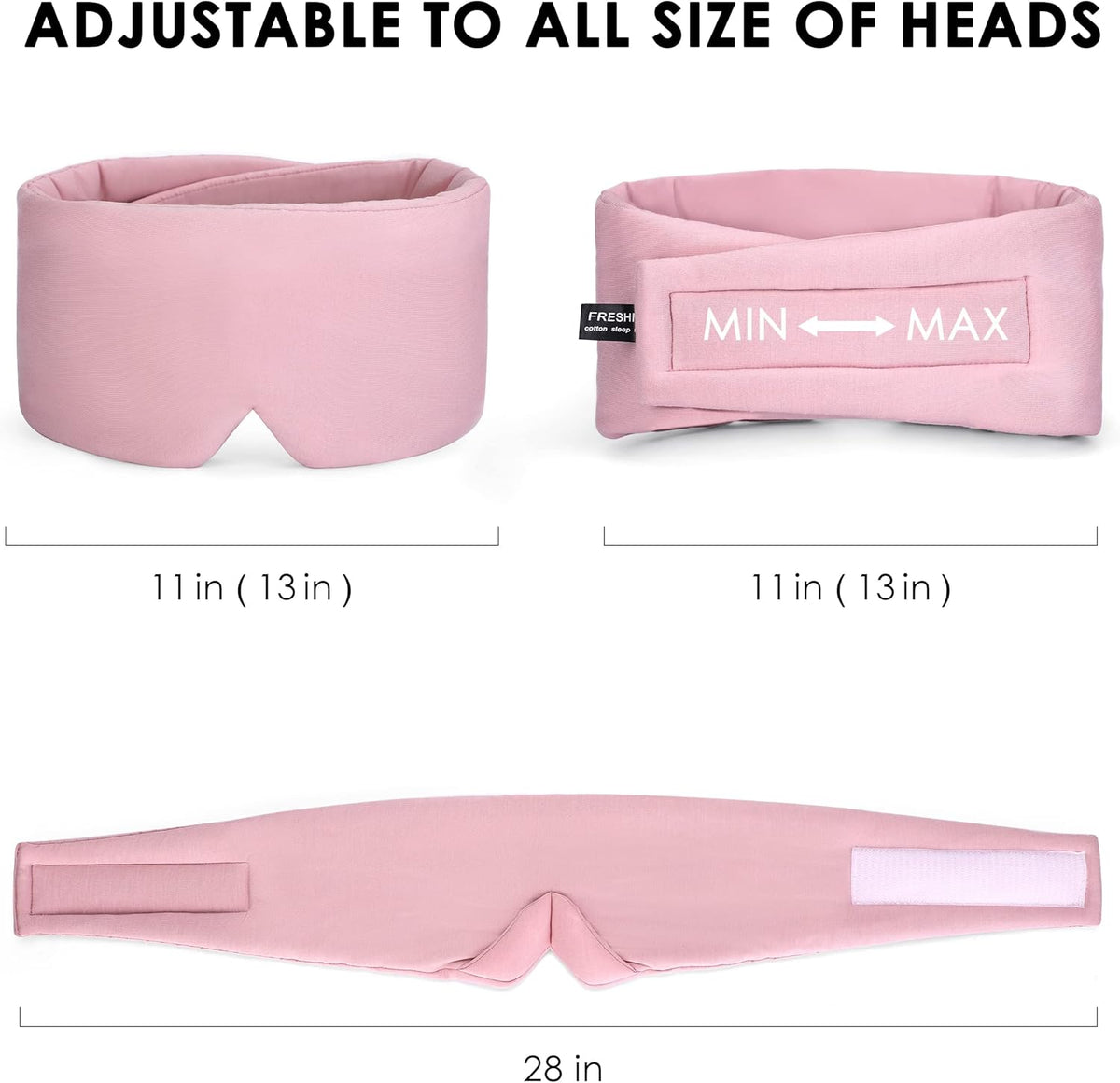 FRESHME Cotton Sleep Mask Blackout - Handmade Eye Mask for Sleeping Eye Shade Cover Sleep Mask for