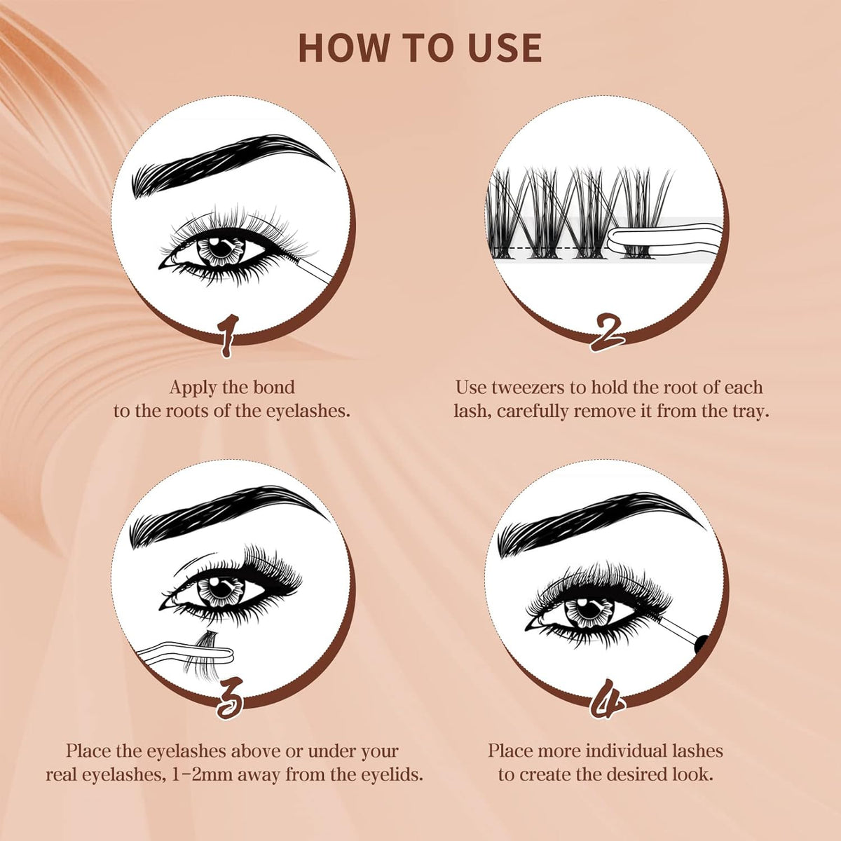 QUEWEL Lash Clusters Kit, 240 Pcs Lash Clusters 30D+40D DIY Lash Extensions Kit with Applicator