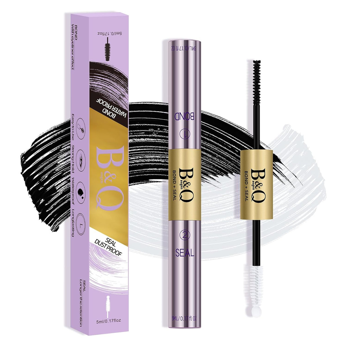 B&Q Lash Cluster Glue 10ml, Waterproof Bond and Seal Lash Glue, Long Lasting cluster lash glue, 2