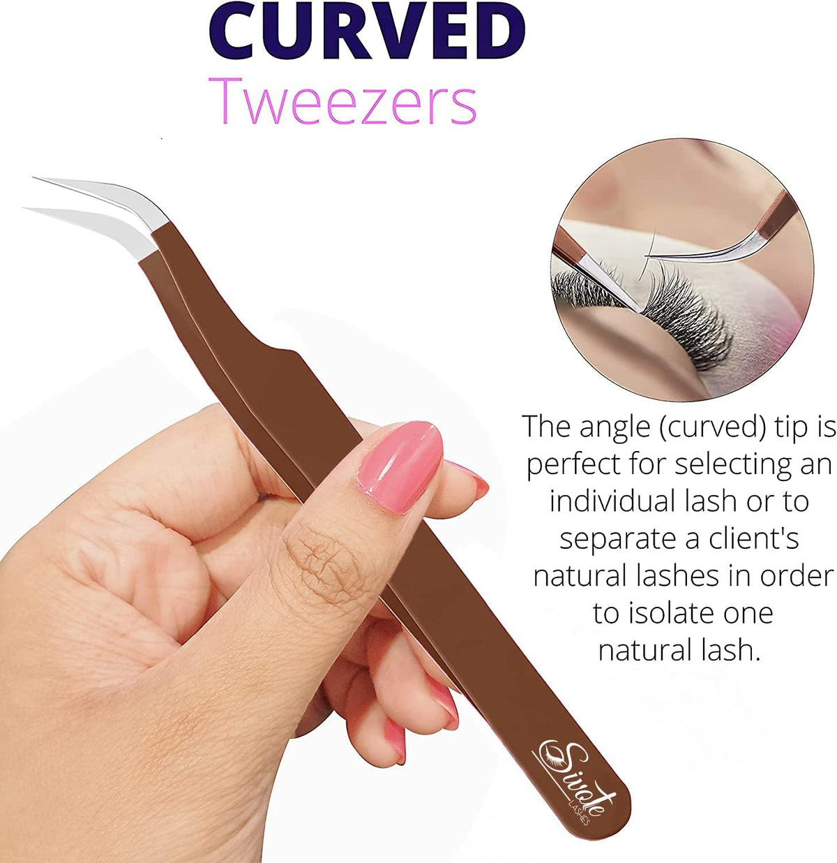SIVOTE Lash Tweezers for Eyelash Extensions for Volume, Isolation & Classic Lashes, 3 Pack