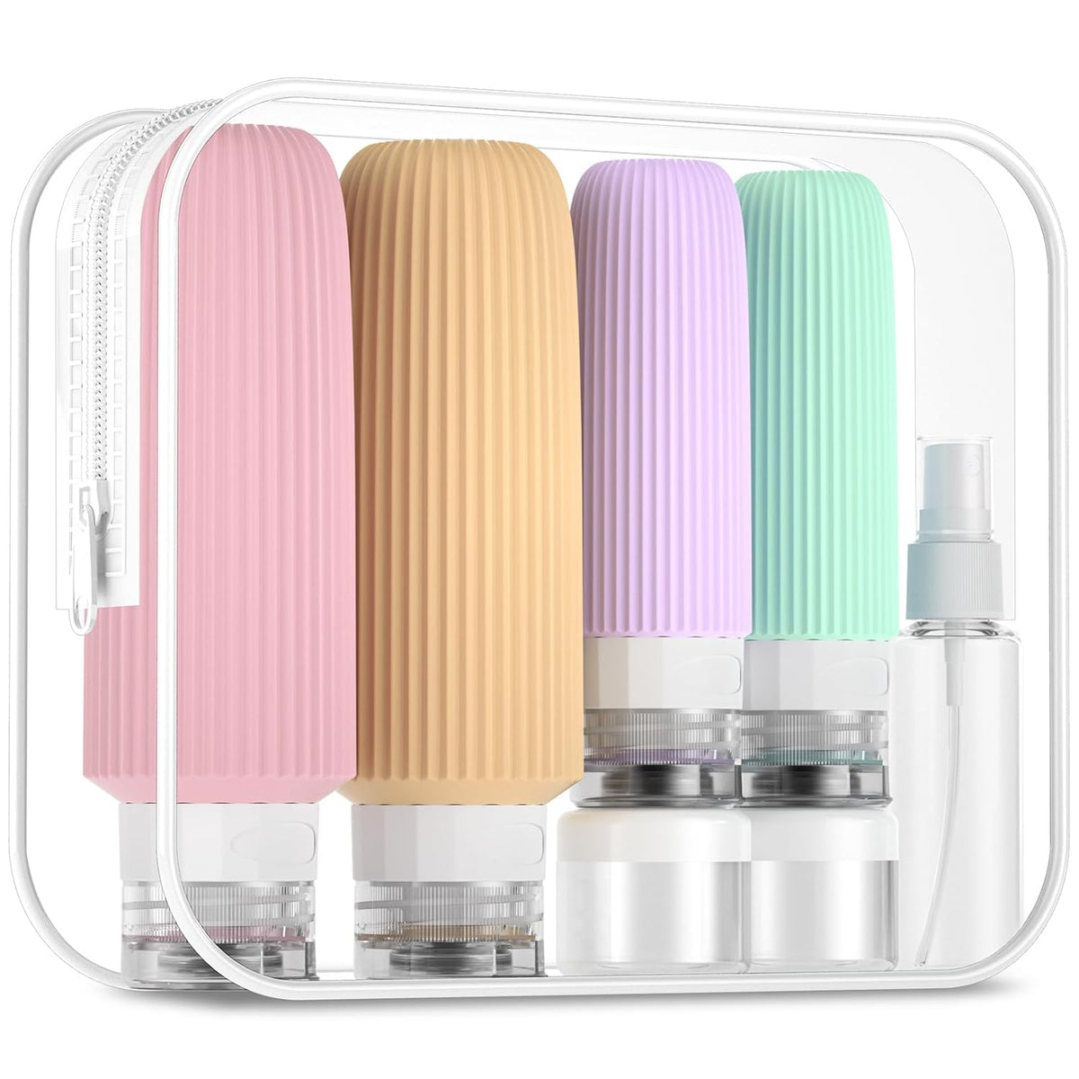 16 Pack Travel Bottles for Toiletries, Large 6oz Silicone Travel Containers jar for Toiletries