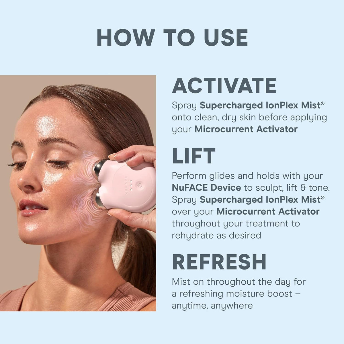 NuFACE Supercharged IonPlex Facial Mist - 3-in-1 Ultra-Fine Hydrating Face Mist & Pore Minimizer