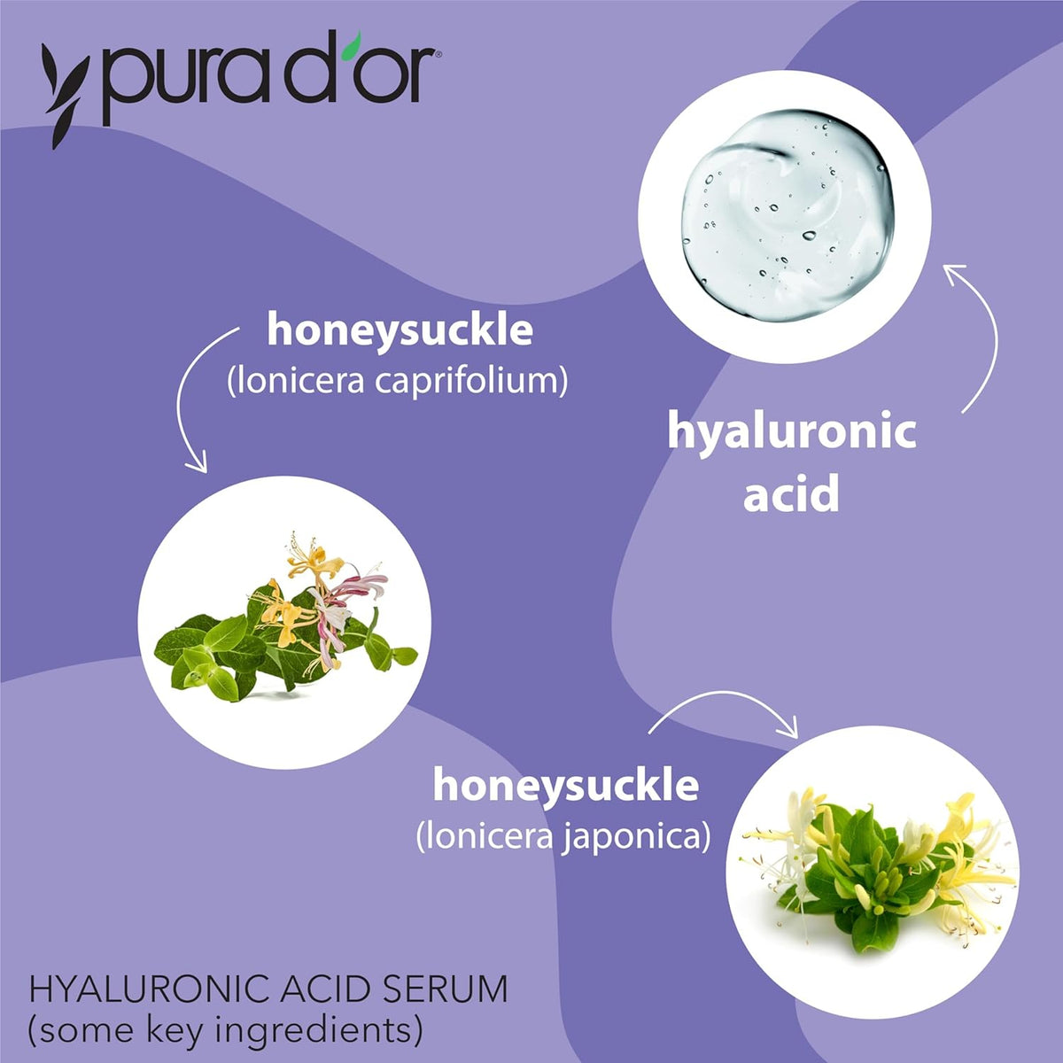 PURA D'OR 3.3 Oz Hyaluronic Acid Serum For Deep Hydration - Anti-Aging, Plumping & Moisturizing