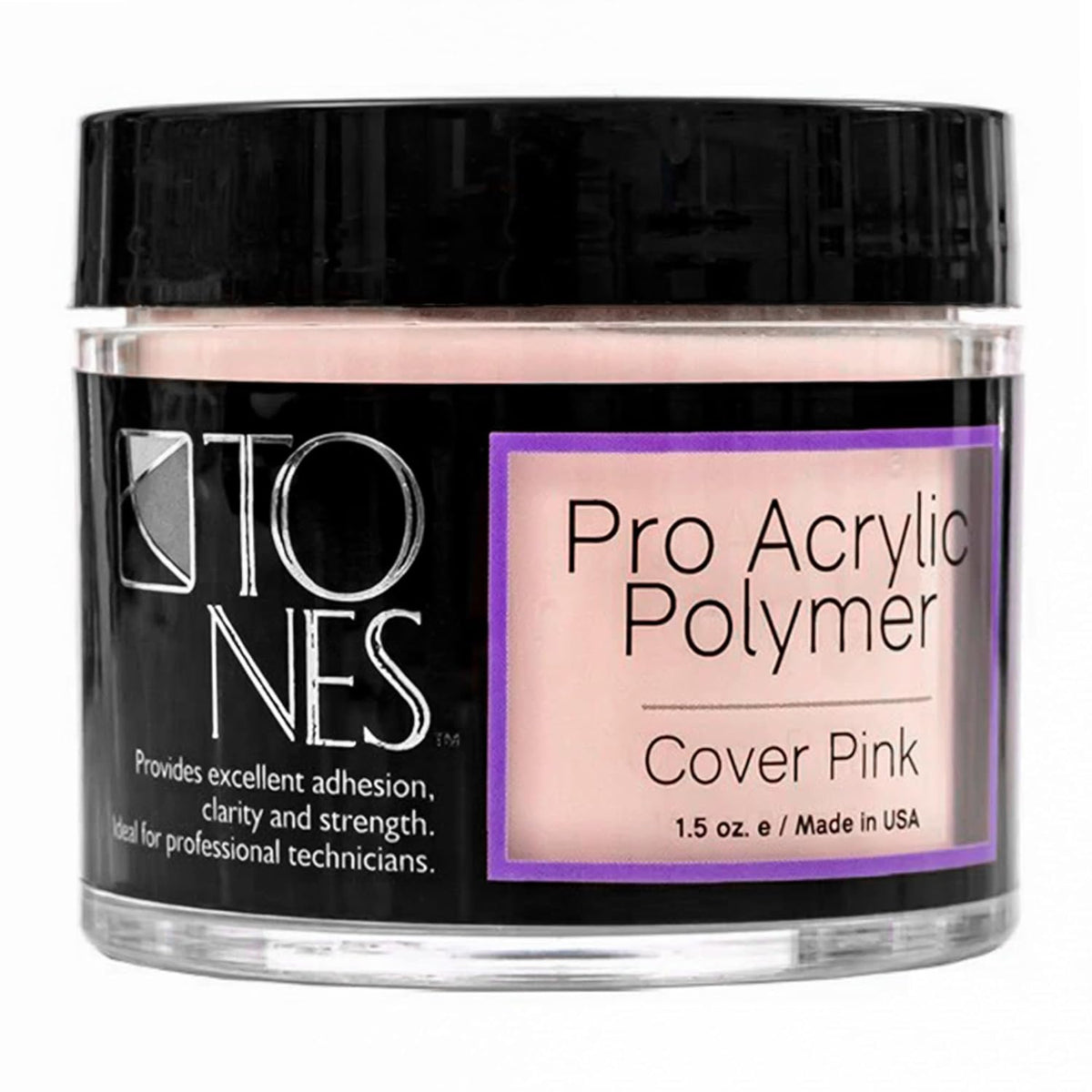 Tones Pro Acrylic Nail Powder, Cover Pink (Soft Nude Pink), (1.5 Fl Oz) - Long-Lasting &
