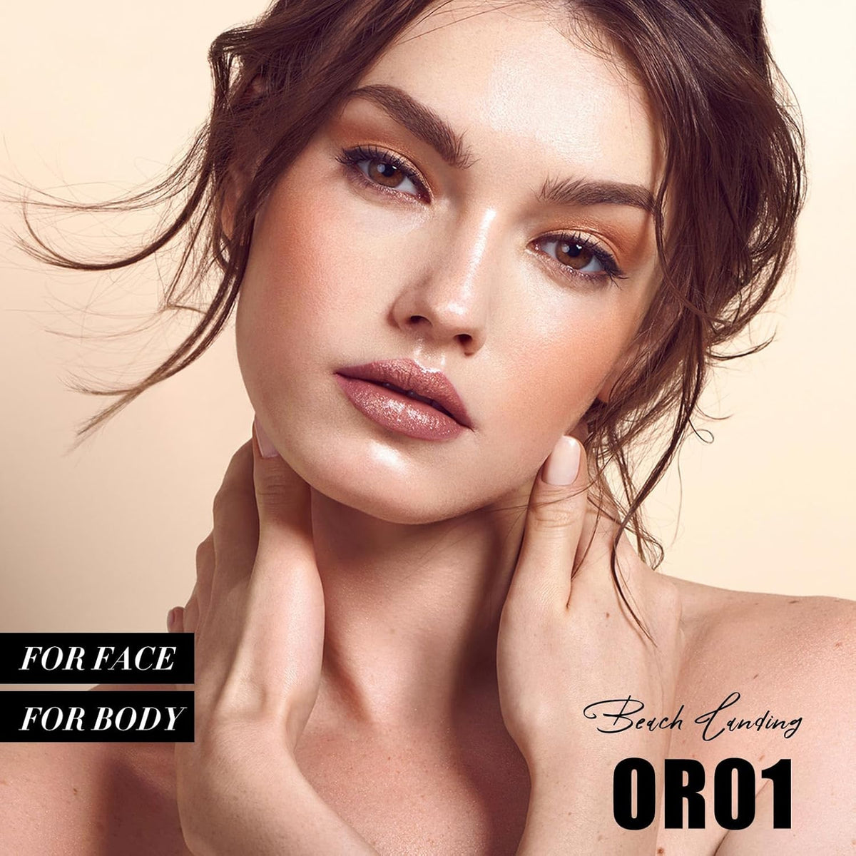 FOCALLURE Shimmer Face Highlighter Makeup Powder, Gel to Powder Glow Finish, Leaving a Lightweight