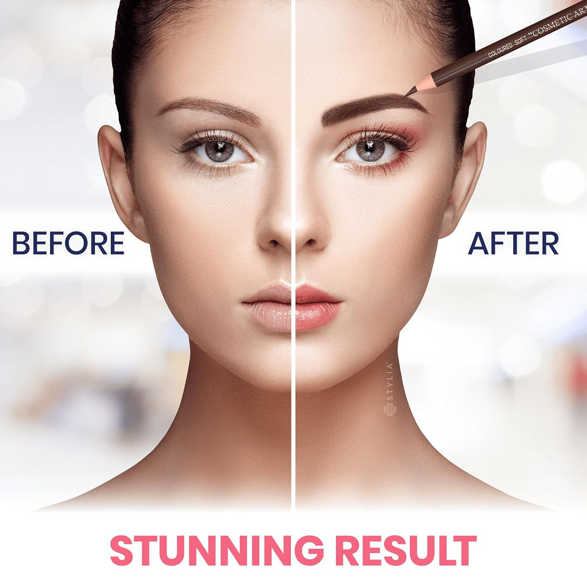 Stylia Waterproof Eyebrow Pencils For Women – Long-Lasting Microblading Supplies Brow Pencil