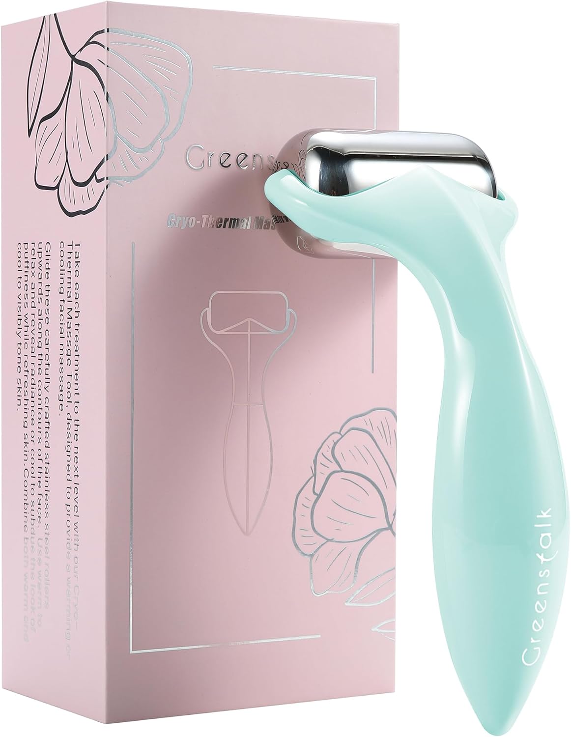 Greenstalk Ice Roller for Face & Eyes – Medical-Grade Stainless Steel Cooling Face Roller for