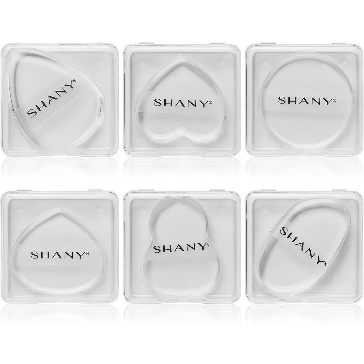 SHANY Stay Jelly Silicone Sponge Set - Clear & Non-Absorbent Makeup Blending Sponges for Flawless