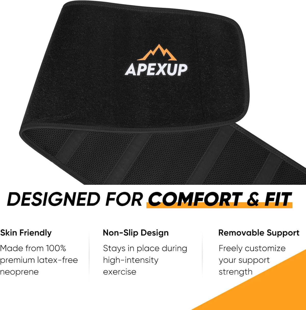 APEXUP Sweat Waist Trainer for Women and Men, Neoprene Waist Trimmer Belt Slimming Sweat Band with