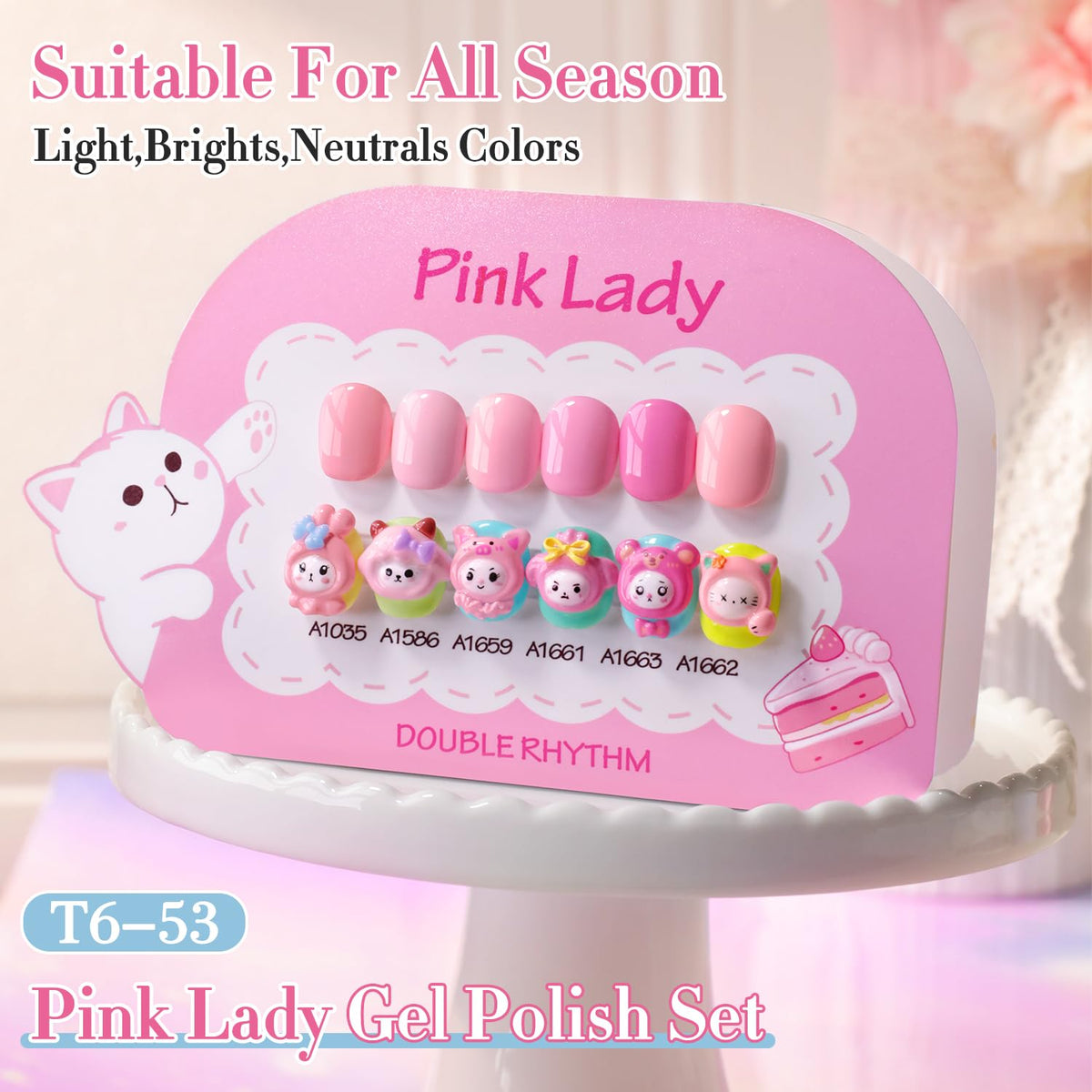 Double Rhythm 6 Pcs 15 ML Gel Polish Set Same Color Same Bottle Soak Off Gel Polish Kit Nail Art