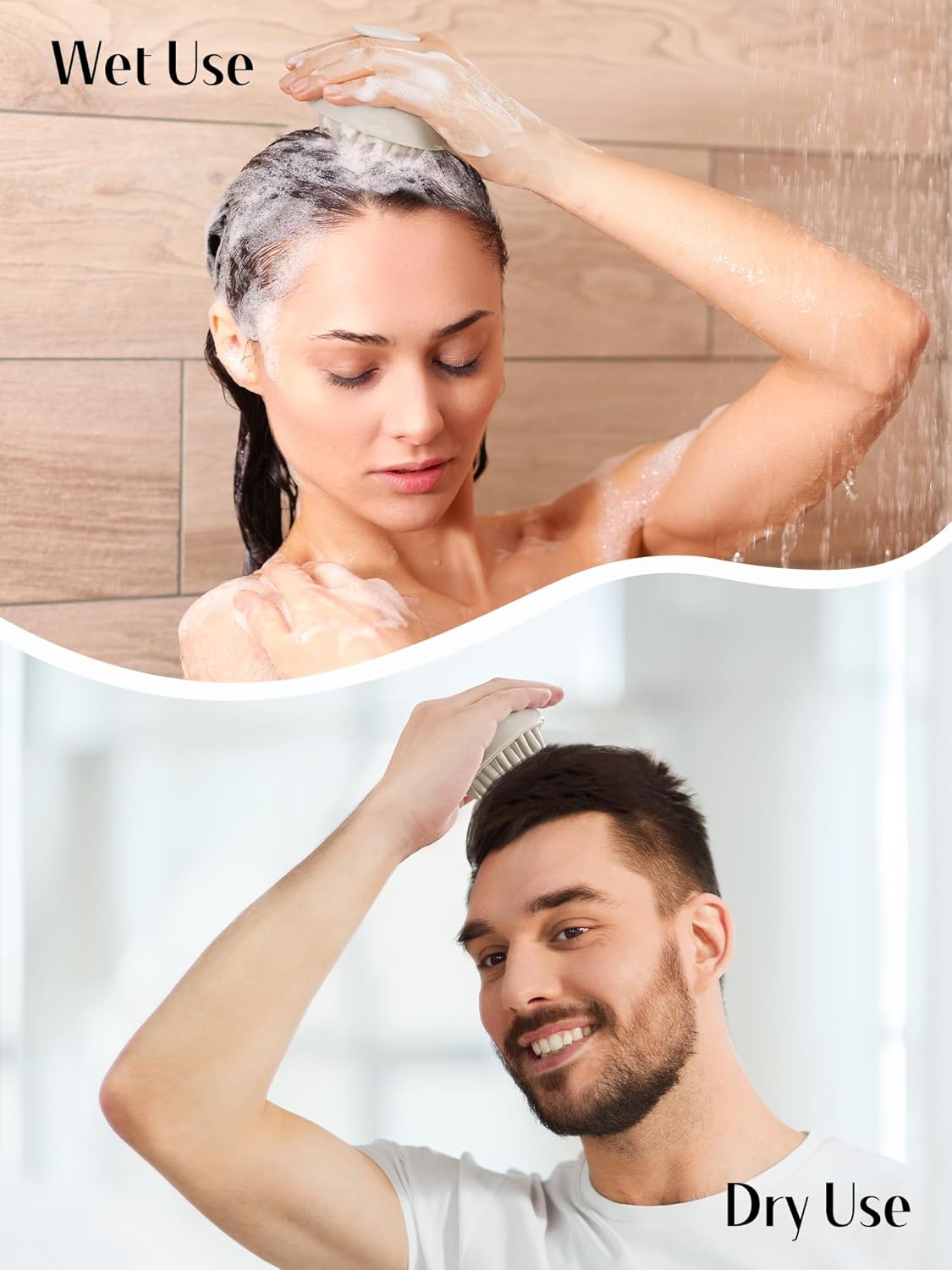 HEETA Hair Scalp Massager Brush, Updated Hair Shampoo Brush, Wet & Dry Scalp Exfoliator with Soft
