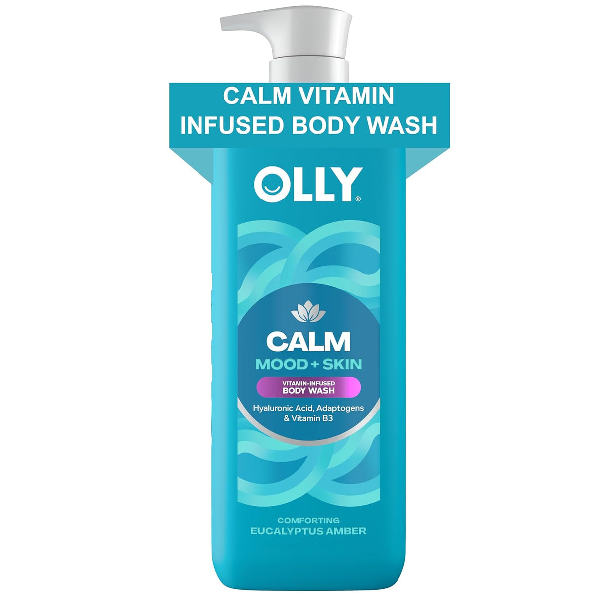 OLLY Calm Body Wash with Hyaluronic Acid, Adaptogens & Vitamin B3– Nourishing Cleanser for Skin
