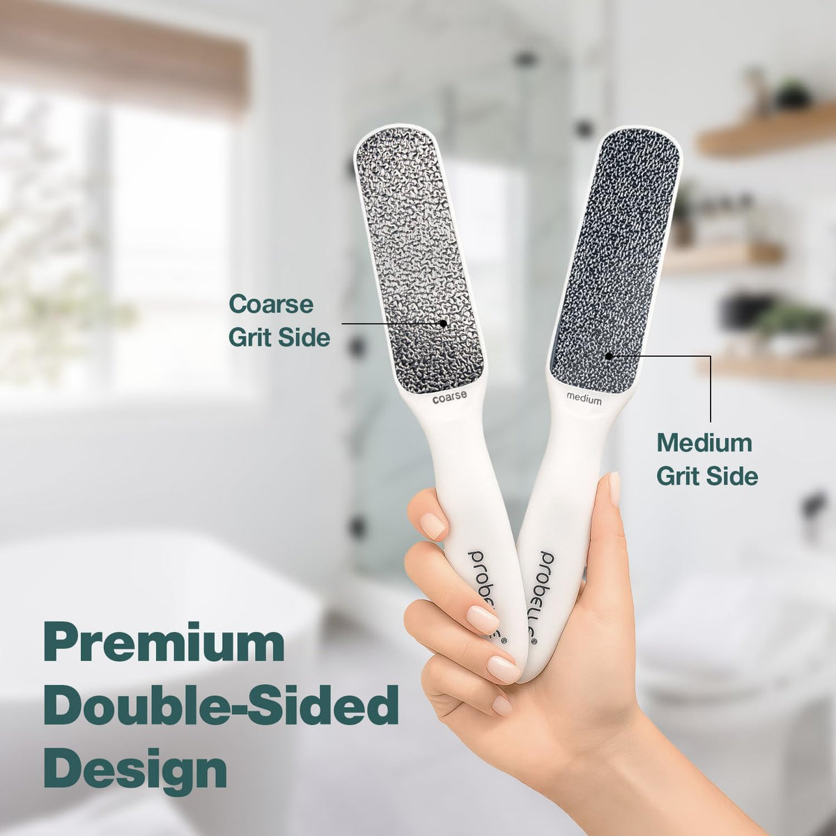 Probelle Double Sided Multidirectional Nickel Foot File Callus Remover - Immediately Reduces