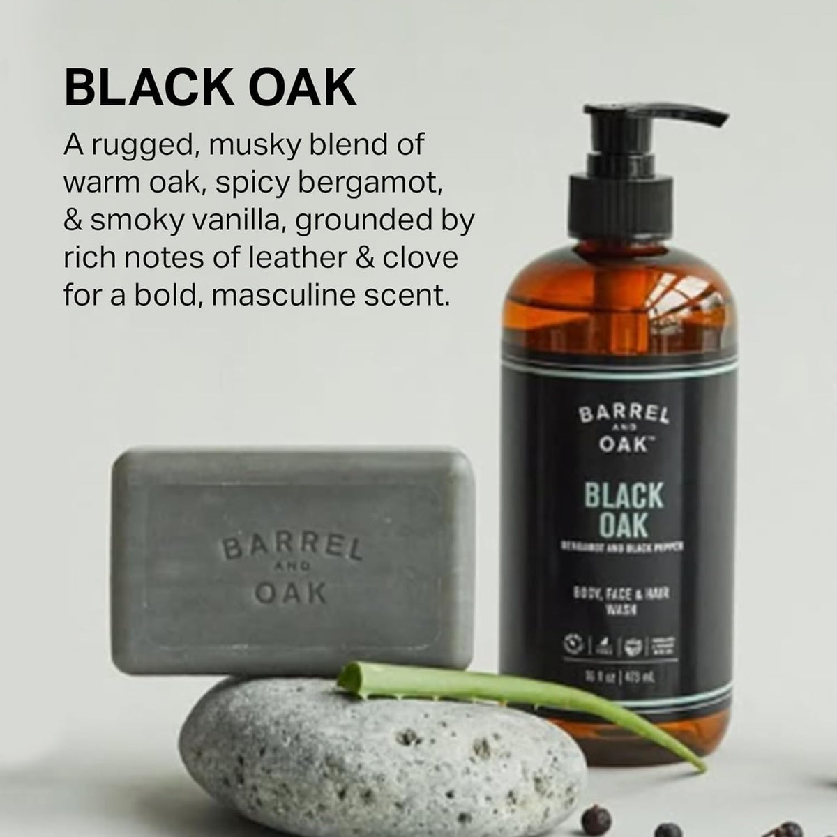 Barrel & Oak All-in-One Wash for Face, Hair, & Body, Vegan & Hydrating Face, Shampoo and Body Wash