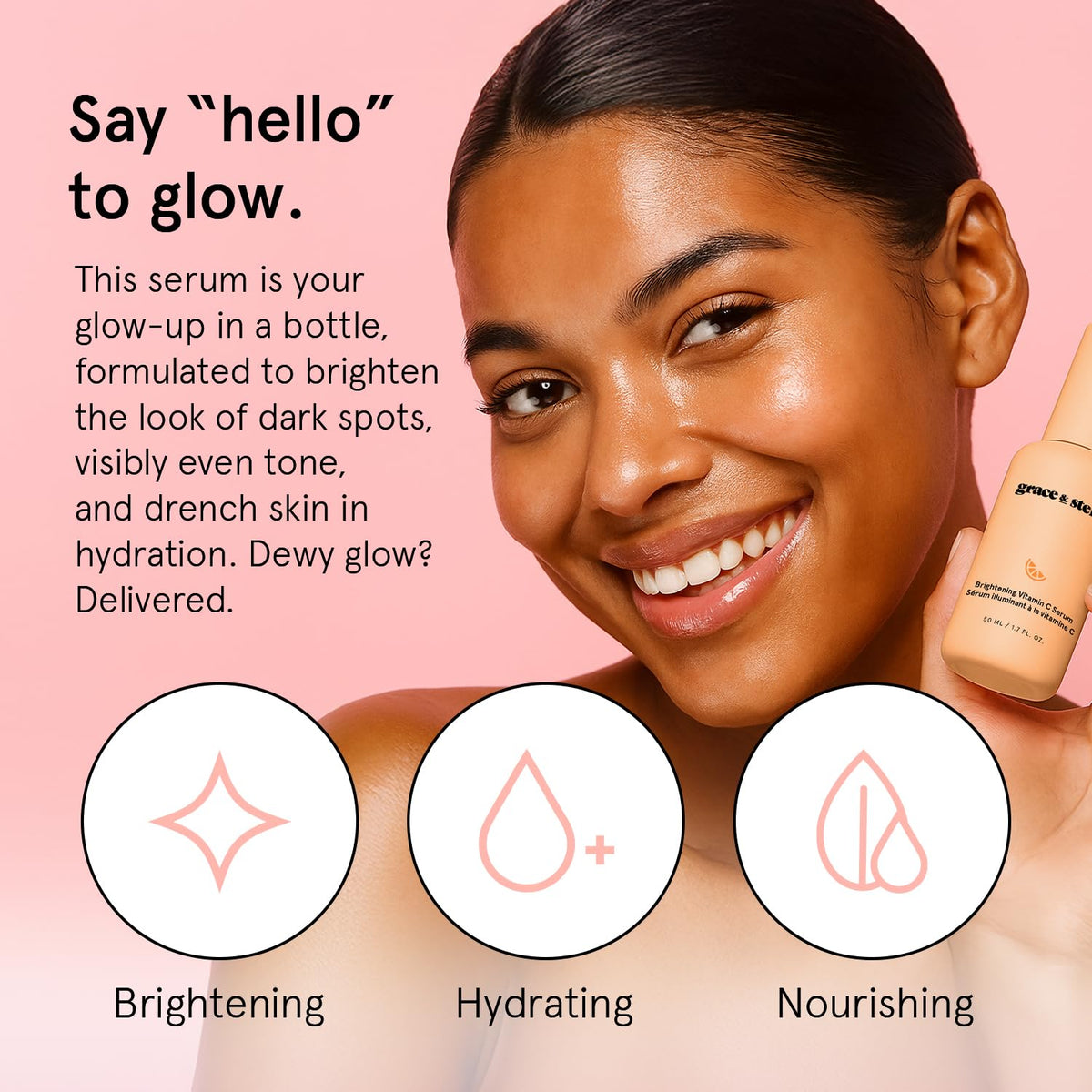 grace & stella Vitamin C Serum for Face (50ml /1.7 fl oz)- Brightening Vitamin C for Face with