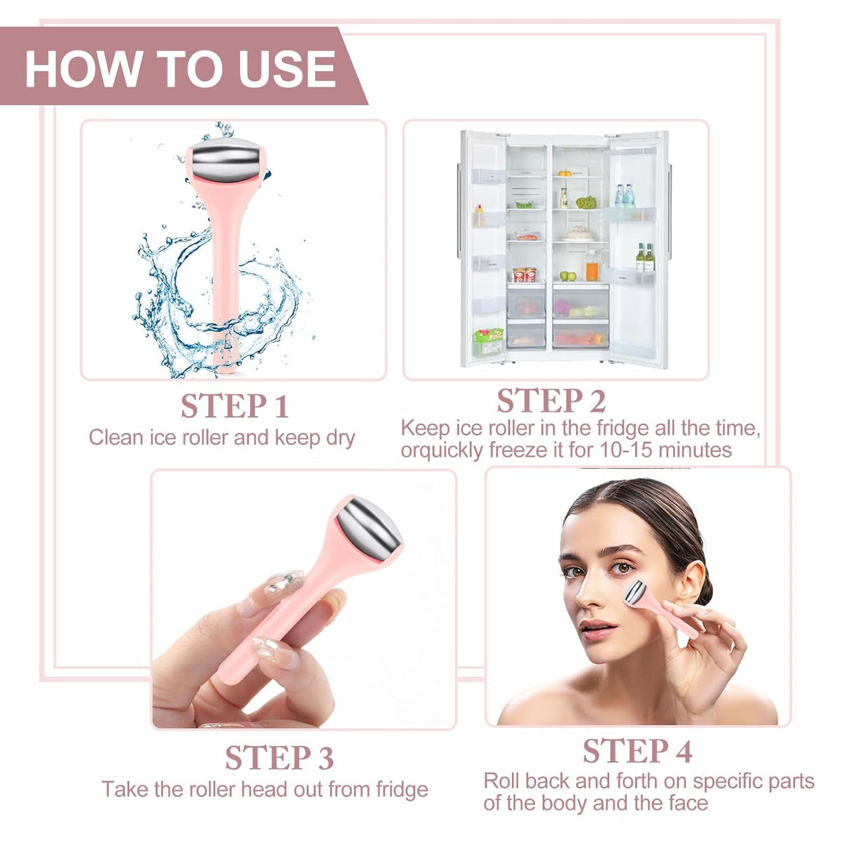MAANGE Mini Eye & Face Rollers for Eye Massager, Stainless Steel Eye Ice Roller for Relief