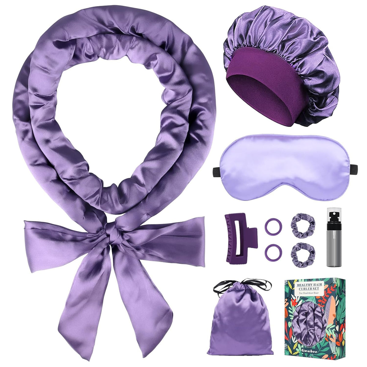 Satin Heatless Curls Overnight Hair Curlers to Sleep In Hair Curler Rollers No Heat Hair Wrap for