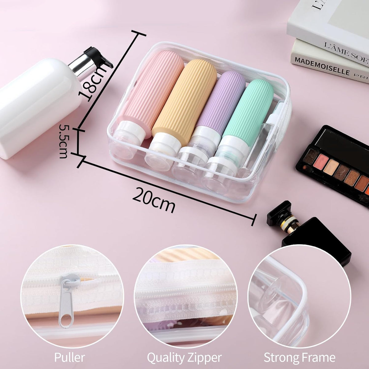 16 Pack Travel Bottles for Toiletries, Large 6oz Silicone Travel Containers jar for Toiletries