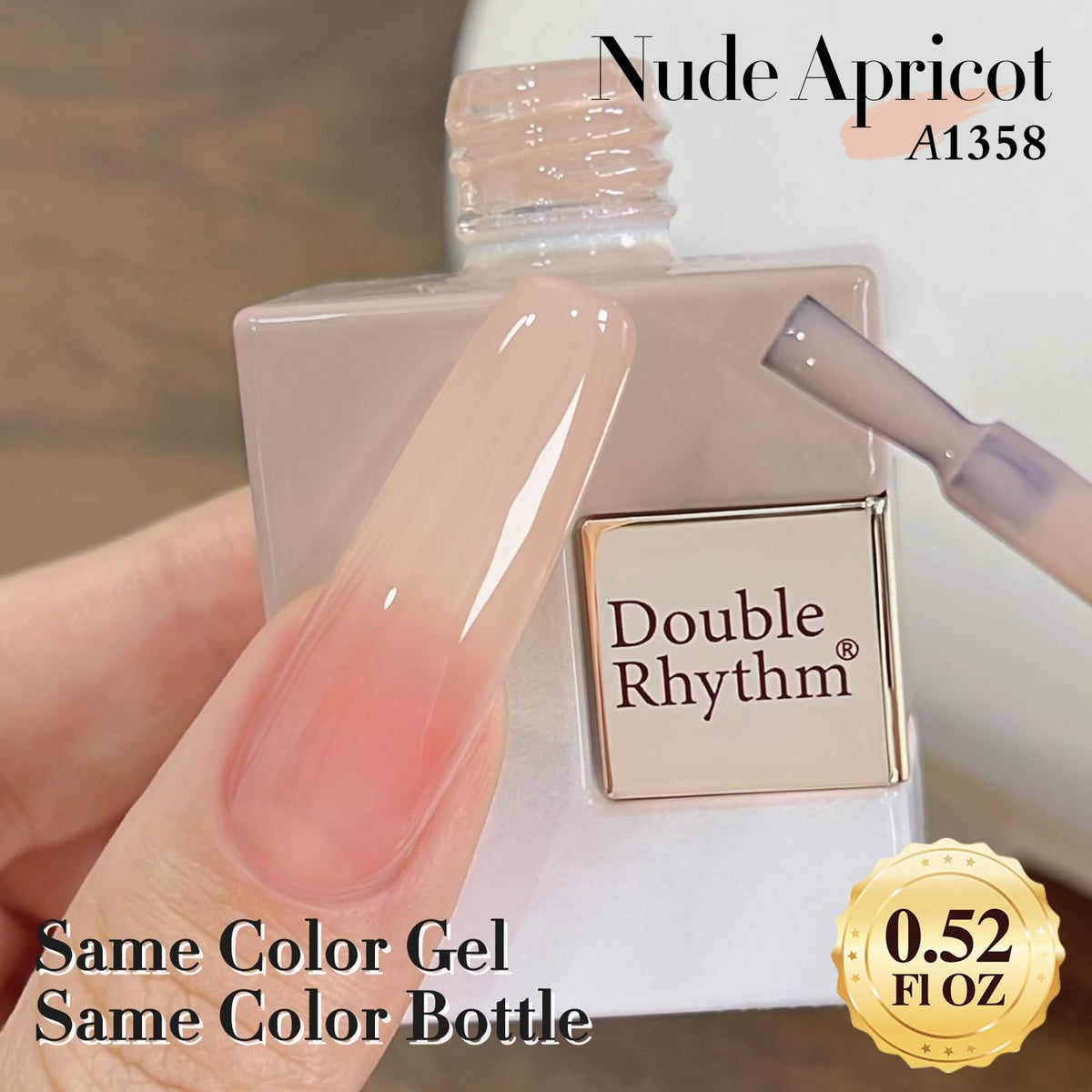 Double Rhythm 0.5Oz Translucent Gel Polish Sheer Neutral Natural Light Milky Same Color Same Bottle