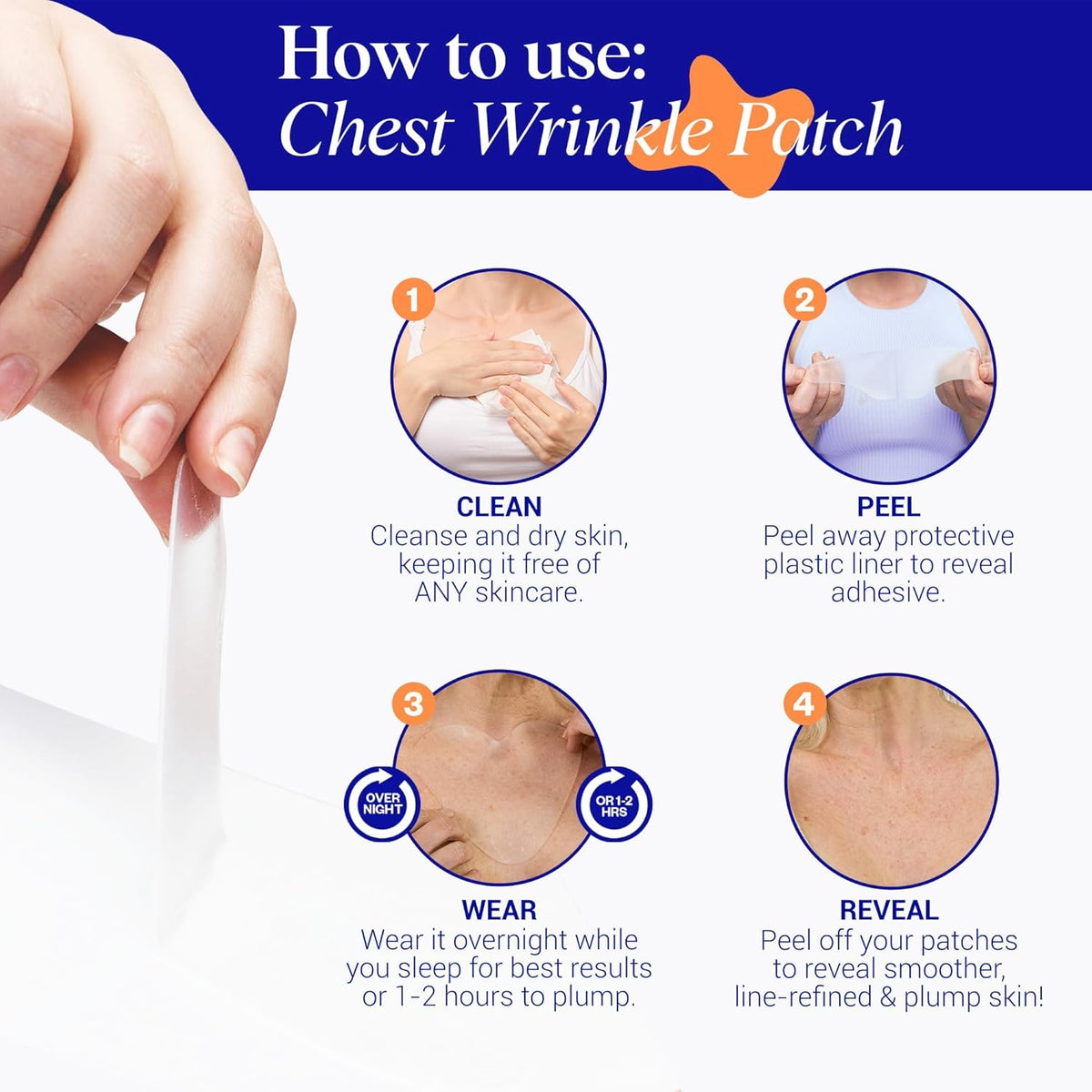 Wrinkles Schminkles Chest Wrinkle Patch & Cleanser Starter Pack - Set of Reusable Chest Silicone