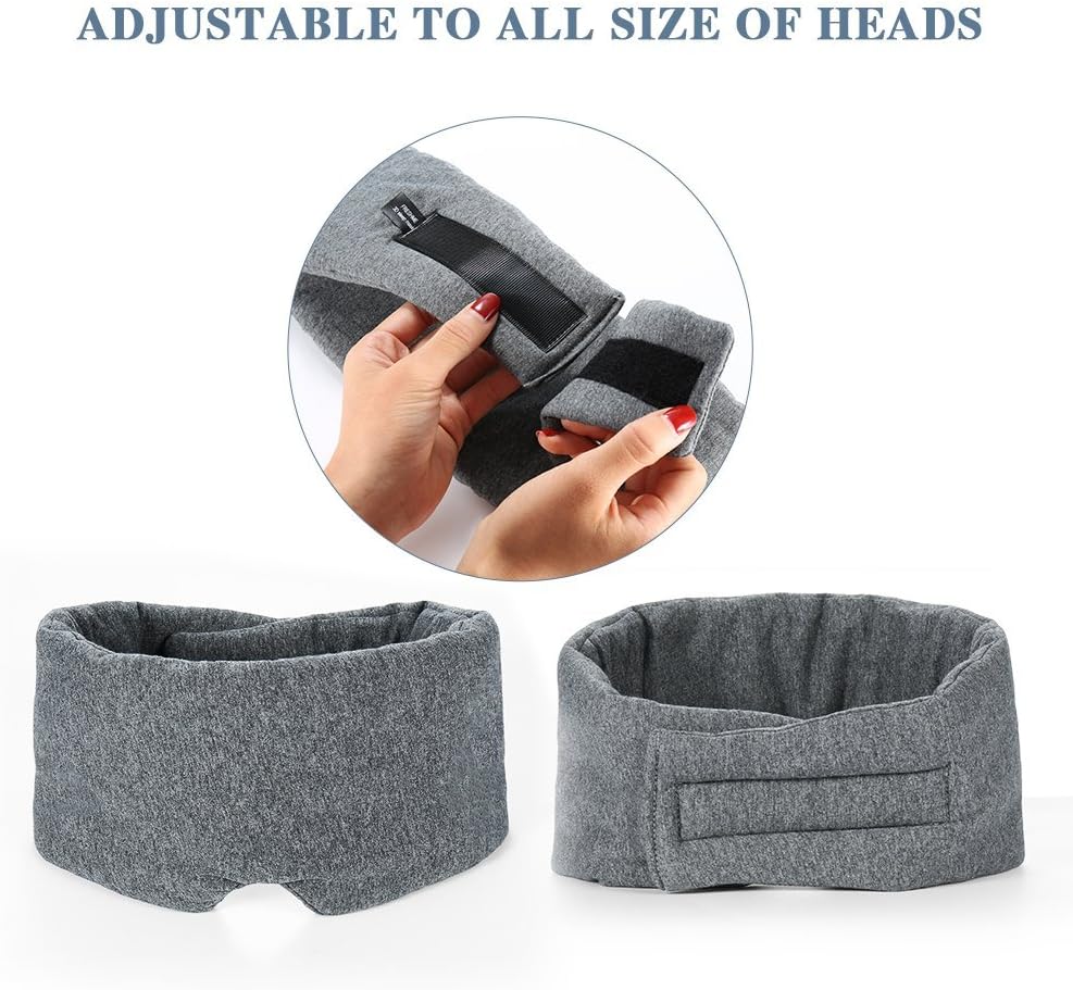 FRESHME Cotton Sleep Eye Mask for Women Men - 100% Blocking Light Travel Blindfold, Soft Zero
