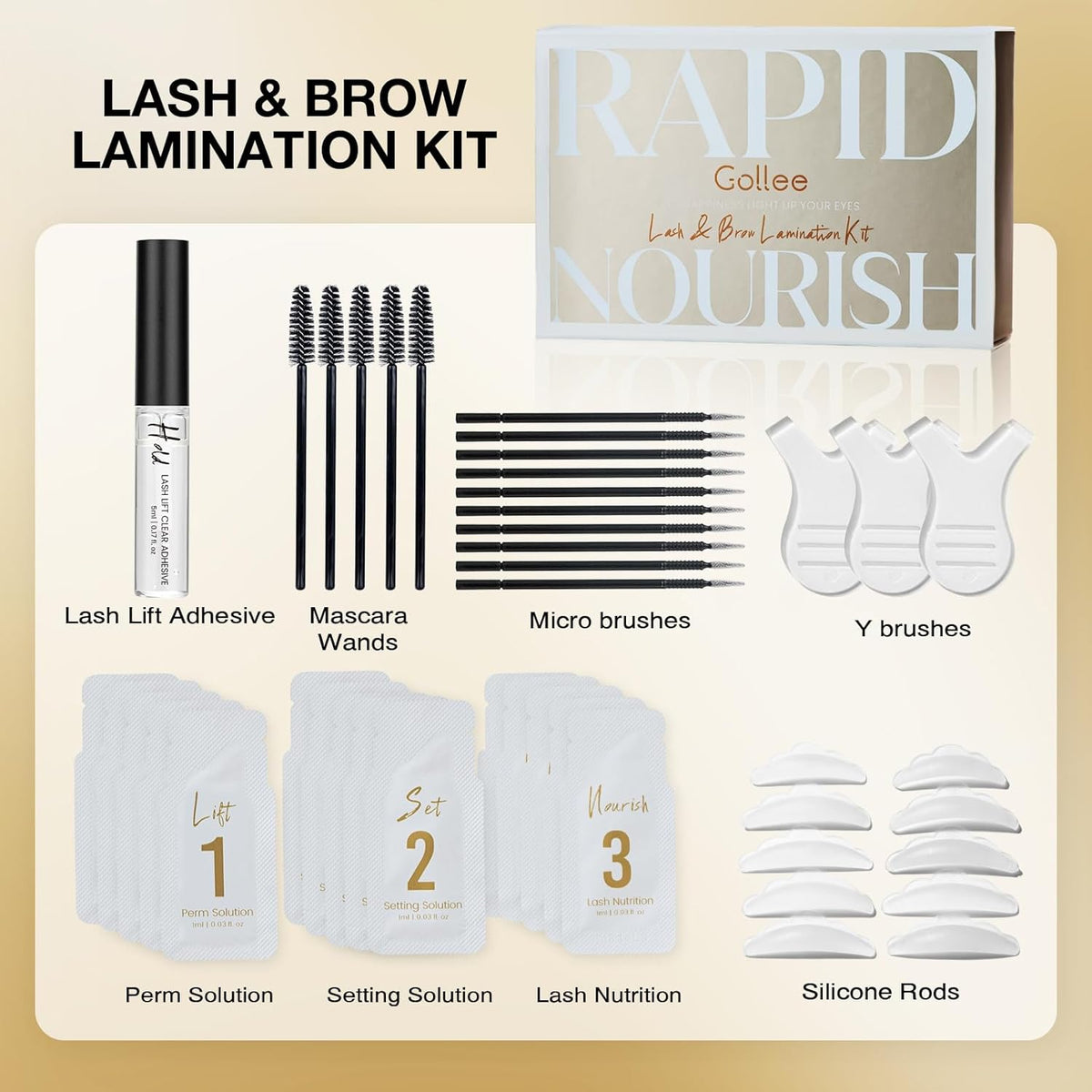 Brow Lamination Kit Lash Lift Kit, Sachet Refill Eyelash Perm Kit for Natural Curling Long-Lasting