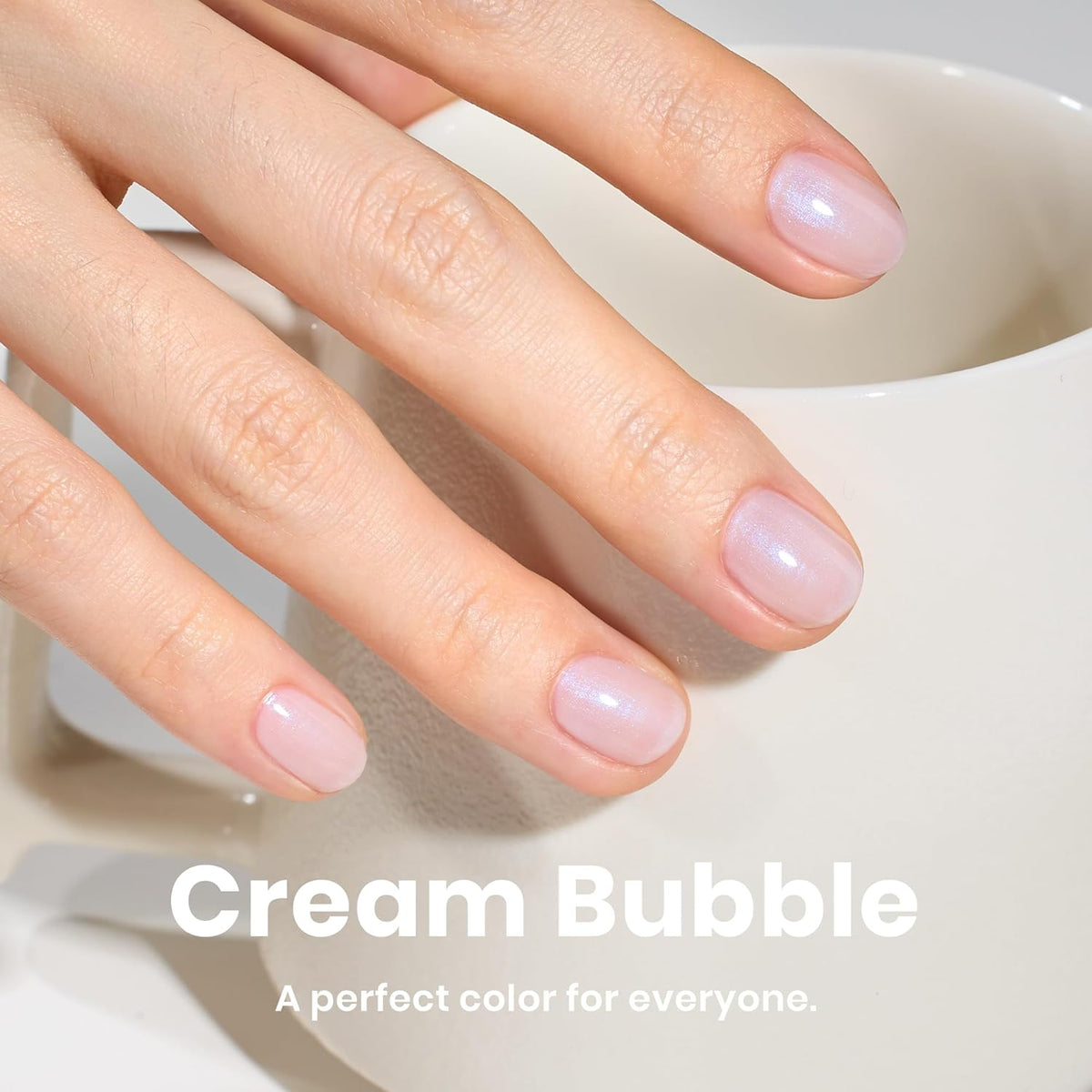 Beetles Nail Polish - Jelly White Nail Polish Natural Blue Glitter Nail Concealer Fast Dry Quick