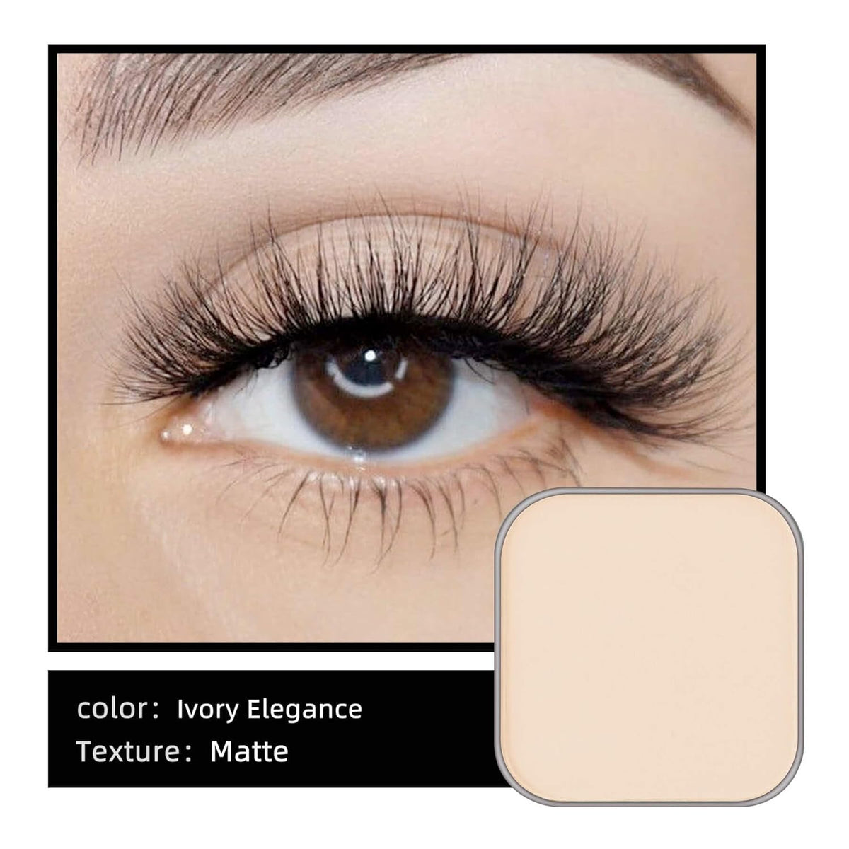 Single Matte Eyeshadow with Metal Pan, Long-lasting Natural Nude Color No-Makeup Look, Palette