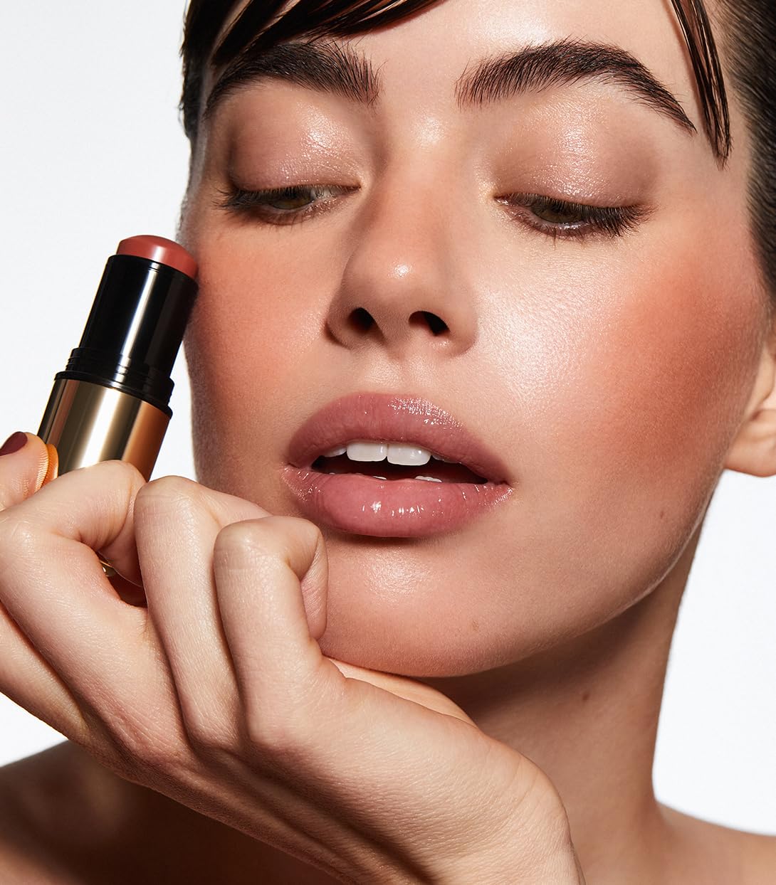 MAKE Beauty Heat Stroke Cream Blush Stick for Cheeks with Natural Hydrating Dewy Finish. Creamy Gel