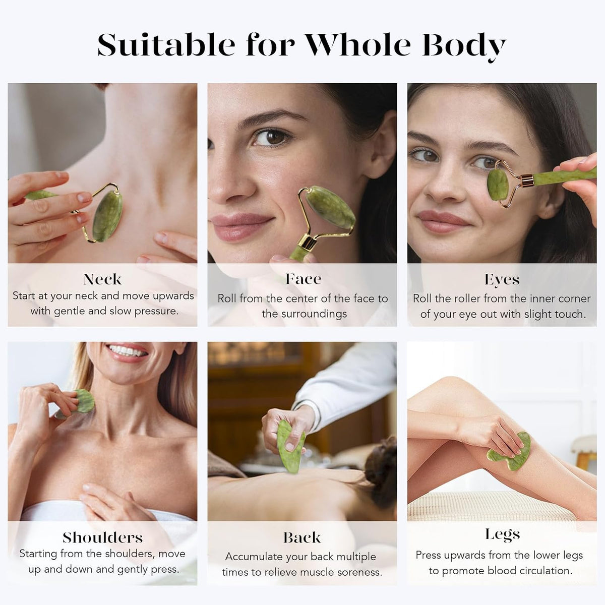 BAIMEI IcyMe Gua Sha & Jade Roller Facial Tools Face Roller and Gua Sha Set for Puffiness and