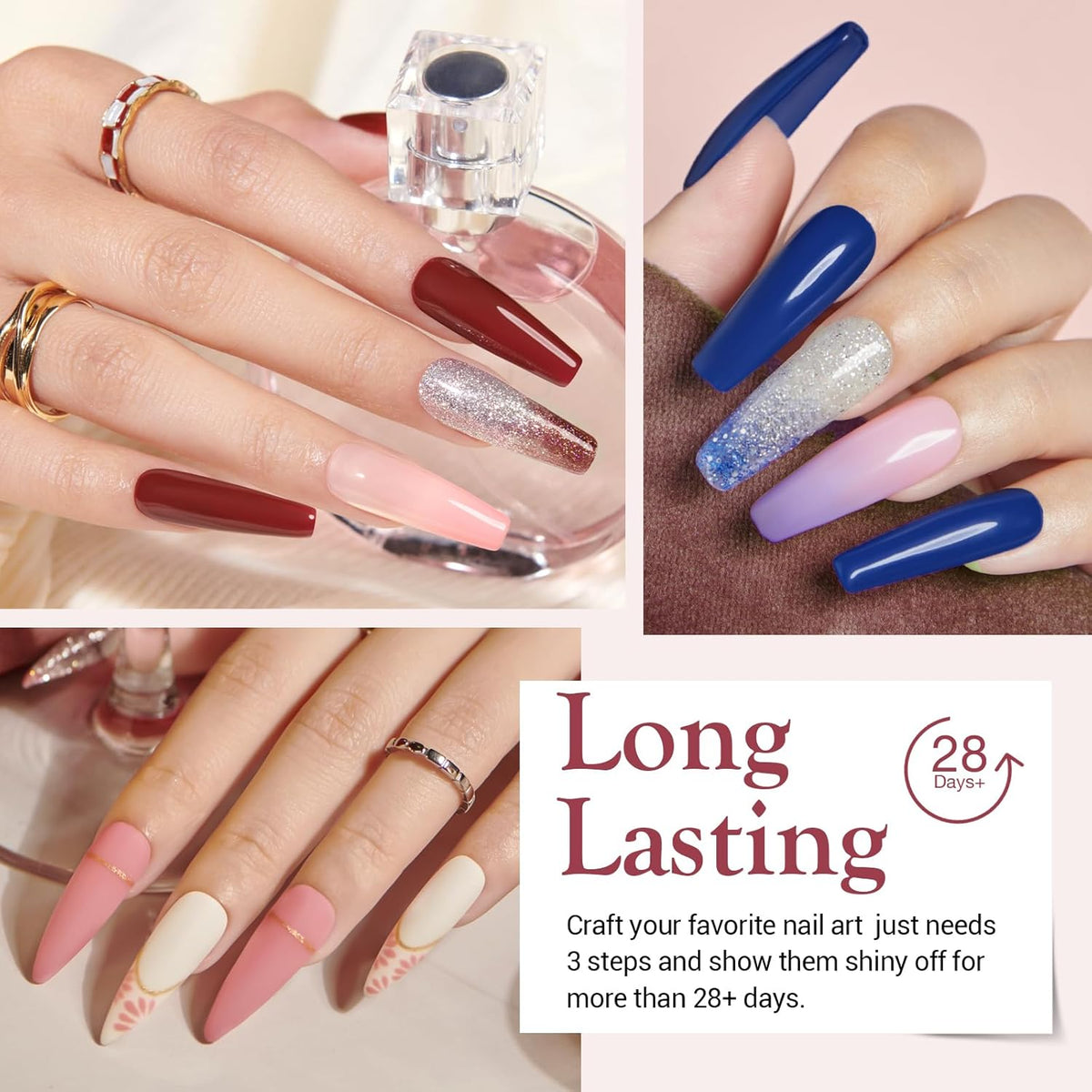 AZUREBEAUTY 31 Pcs Dip Powder Nail Kit Starter, 20 Colors Glitter Nude Pink Gray Red Dip Powder