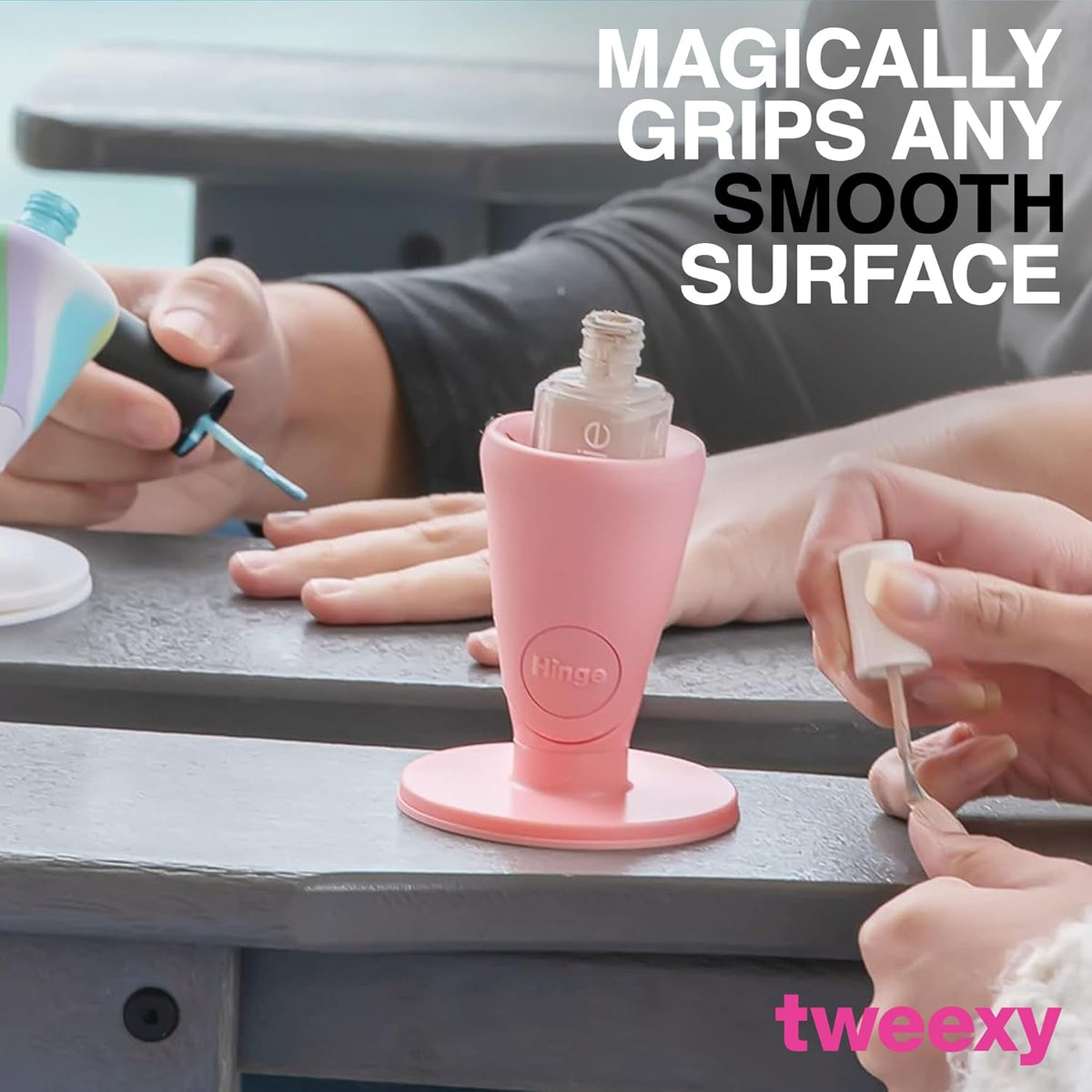 tweexy Hinge Untippable Nail Polish Bottle Holder | Anti-Spill Nail Polish Holder Stand, Tilted