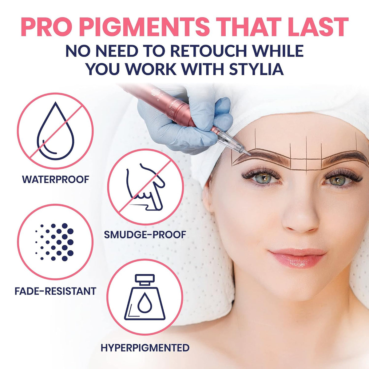 Stylia Waterproof Eyebrow Pencils For Women – Long-Lasting Microblading Supplies Brow Pencil