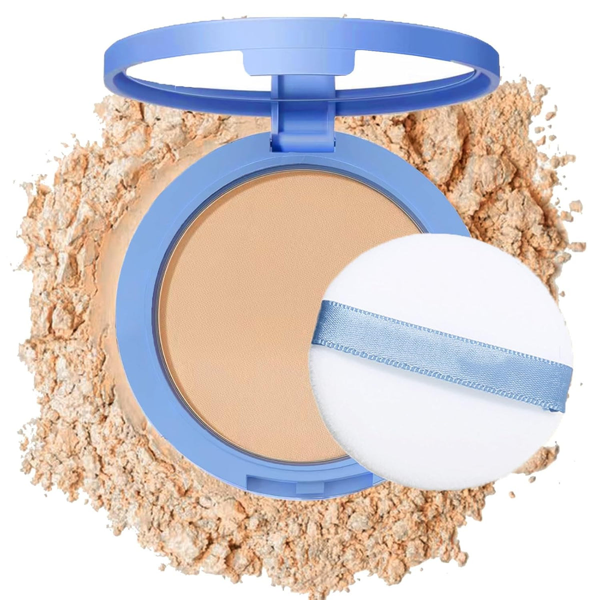 Oil Control Face Pressed Powder,Matte Smooth Flawless Setting Powder Makeup,Waterproof Long Lasting
