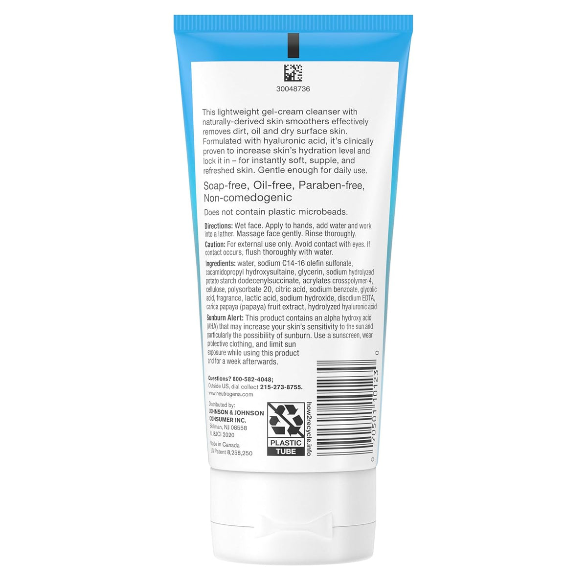 Neutrogena Hydro Boost Gentle Exfoliating Daily Facial Cleanser with Hyaluronic Acid, Clinically