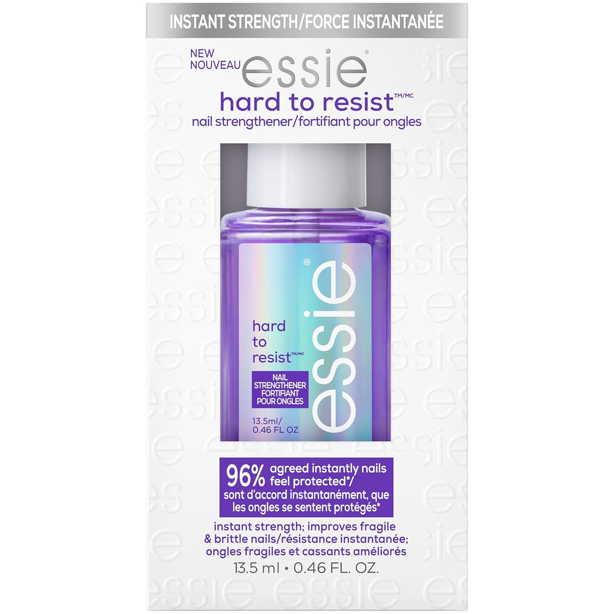 essie Nail Care, 8-Free Vegan, Hard To Resist Nail Strengthener, Neutralize & Brighten, violet