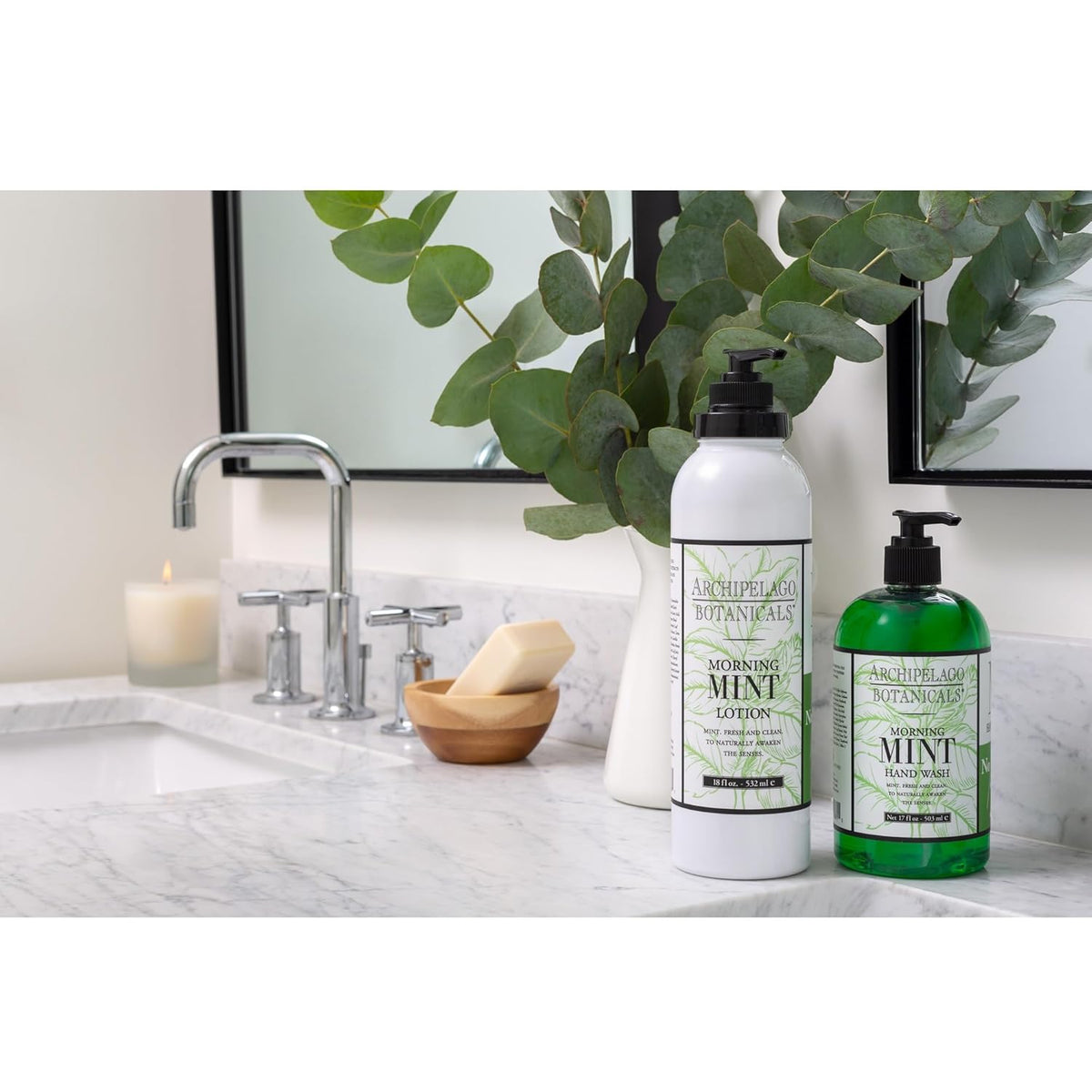 Archipelago Botanicals Morning Mint Lotion, Mint Moisturizing Body Lotion for Sensitive Skin