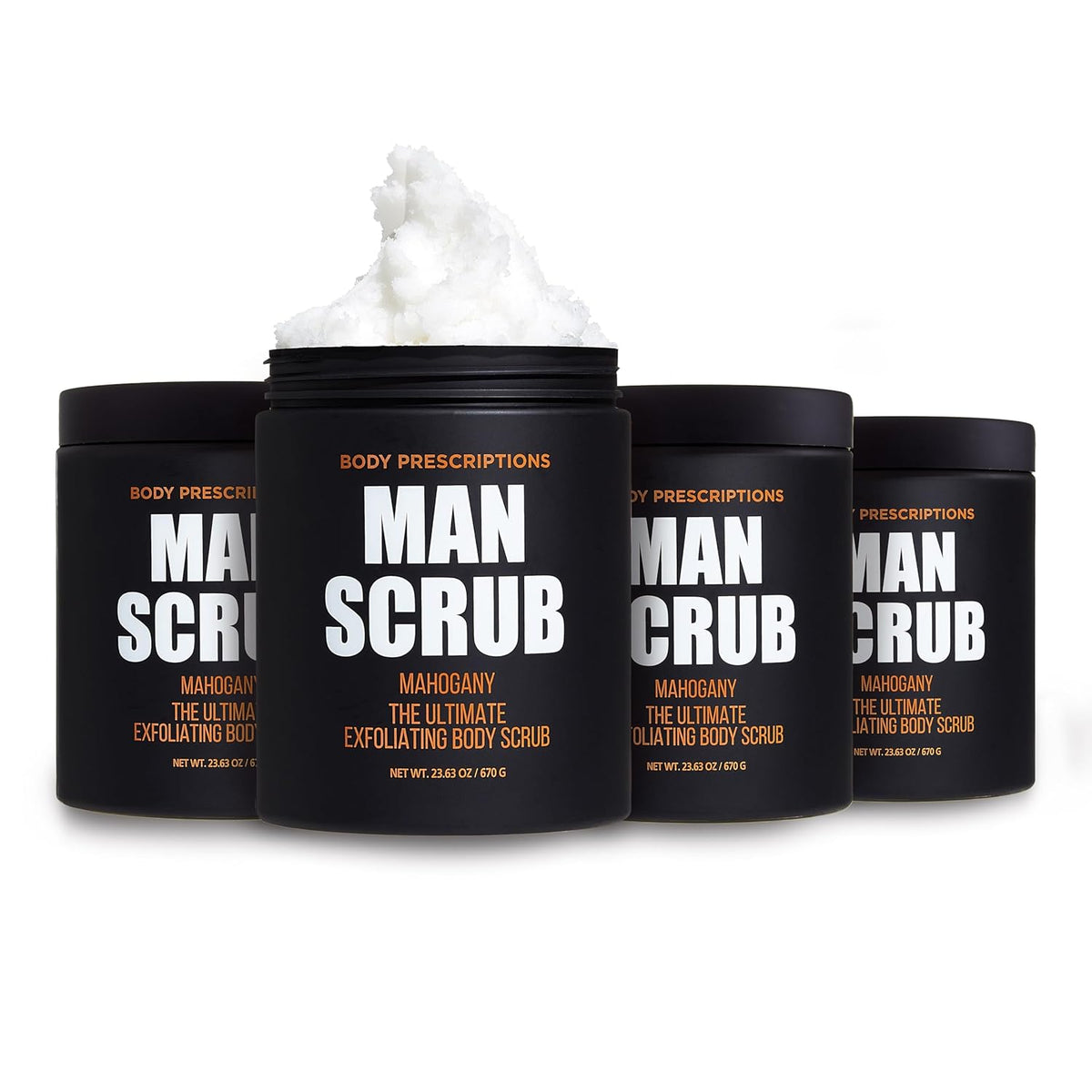 Body Prescriptions Men’s Exfoliating Body Scrub – Ultimate Skin Cleansing Wash in Jar with