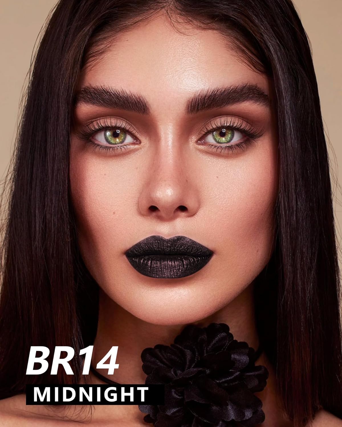 MAKI YIKA Metallic Lipstick for Women Black Lipsticks Long Lasting Glitter Lipstick No Smudge No