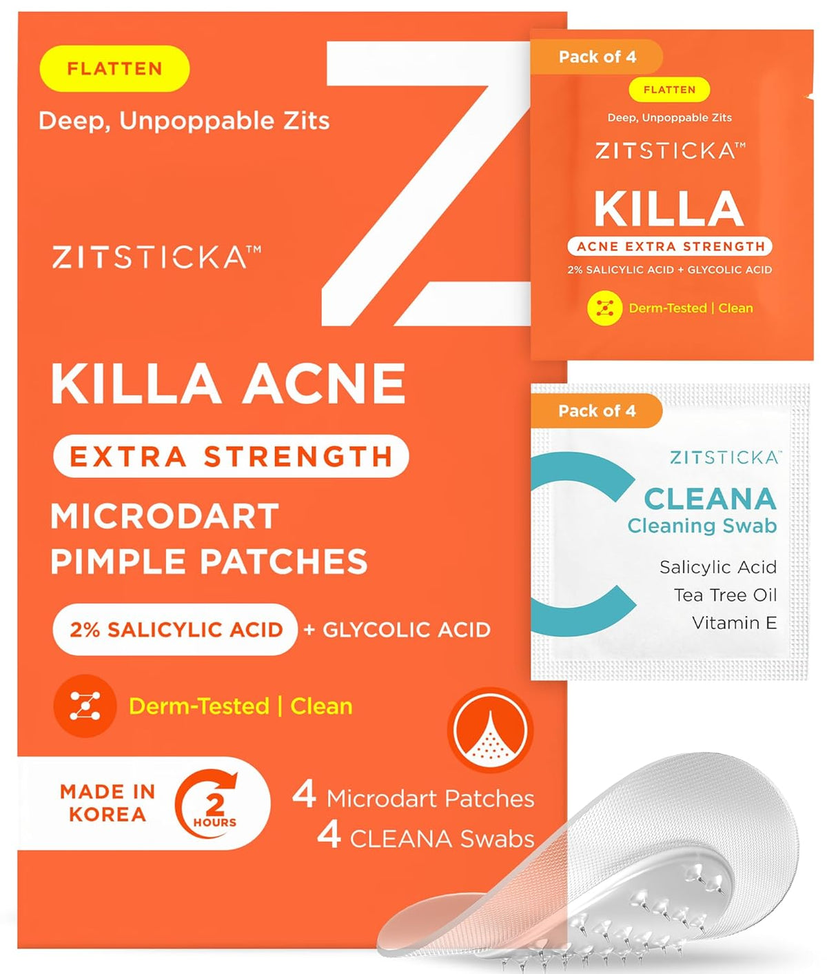 ZitSticka Extra Strength Killa Acne Patches for Face - World's Most Potent Pimple Patch with