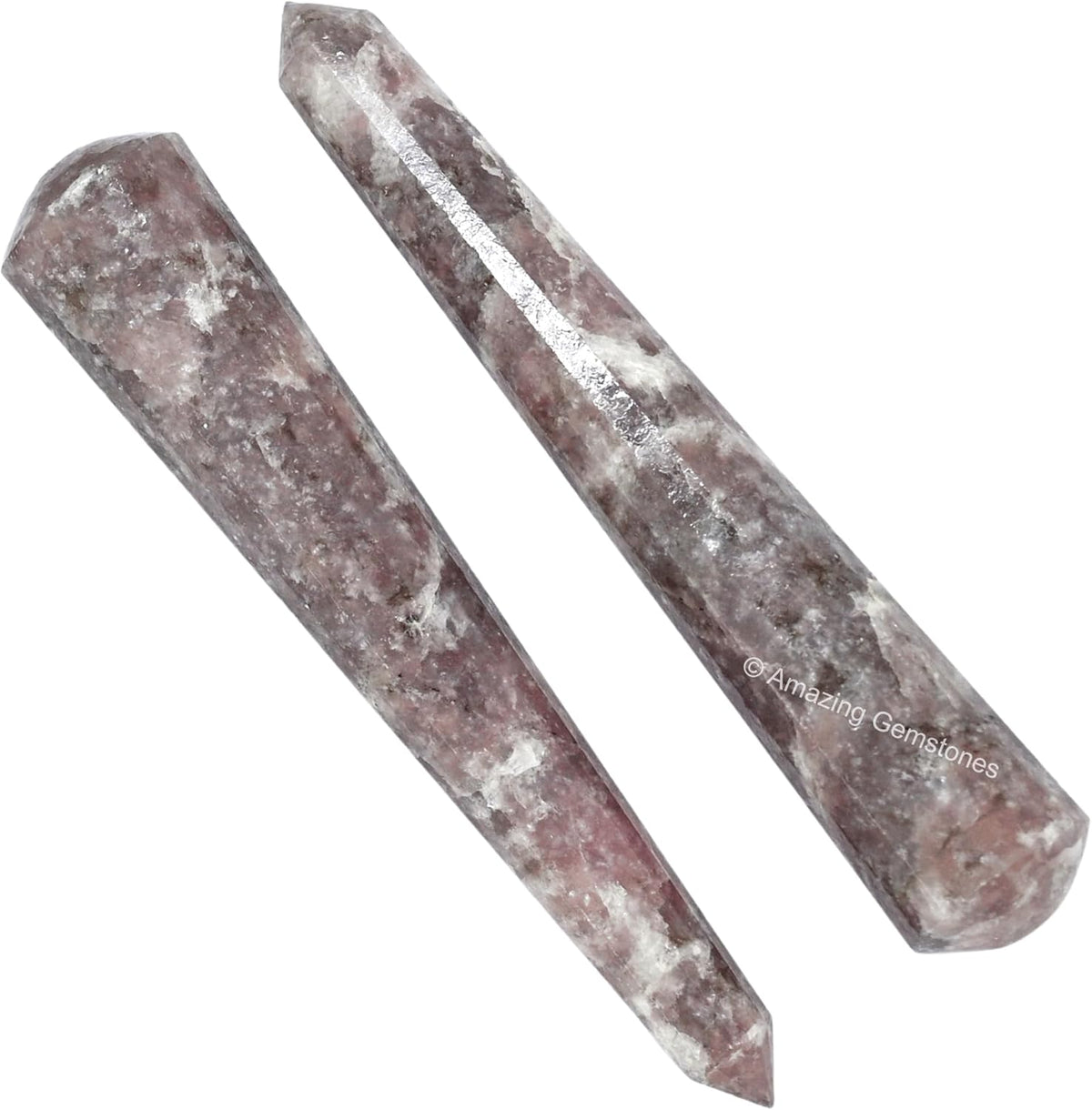 Amazing Gemstone Lepidolite Crystal Wand Massage Stick - Pelvic Wand Gua Sha for Adults - Crystals
