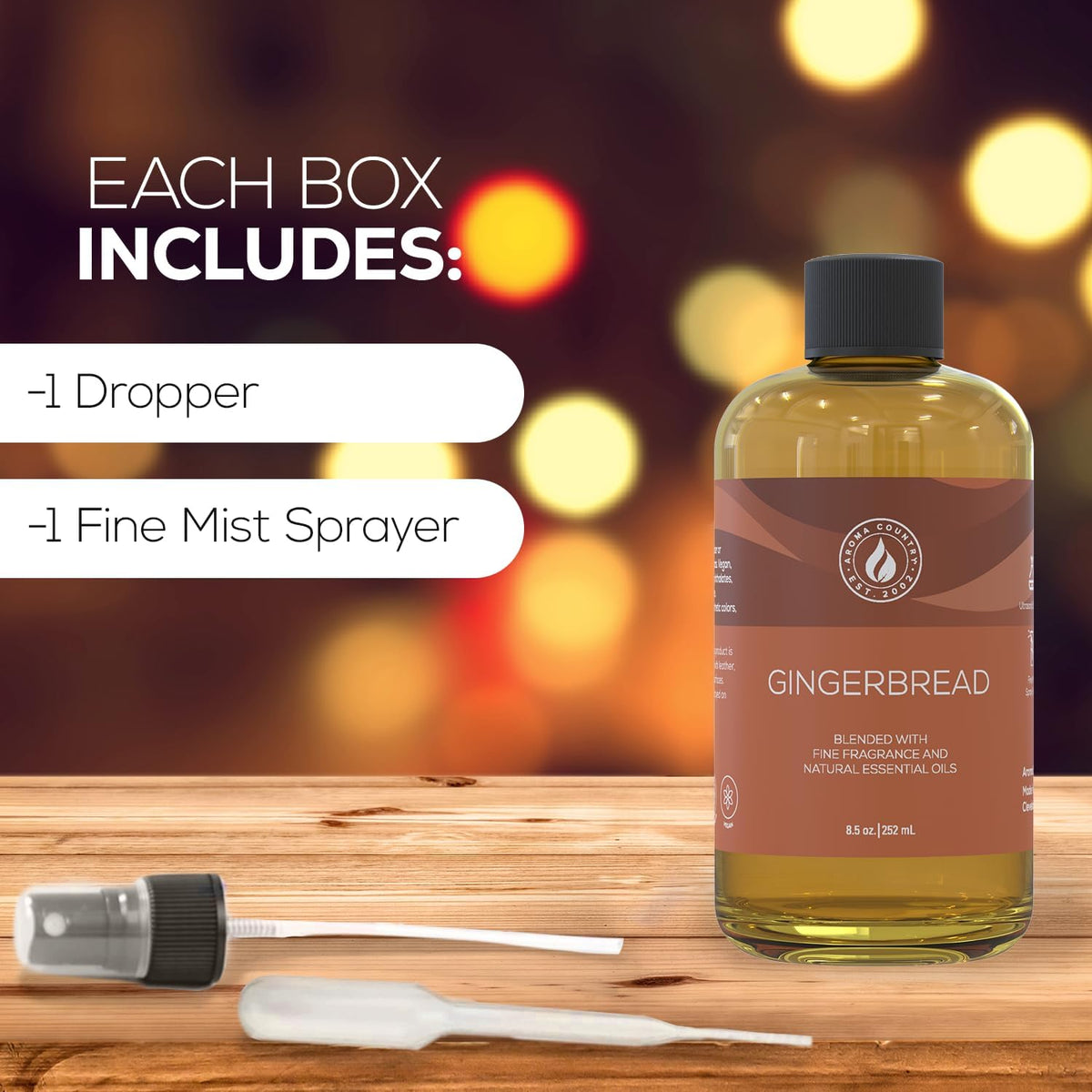 Aroma Country Gingerbread Diffuser Oil - Luxury Essential Oils for Diffuser Refill & Air Freshener
