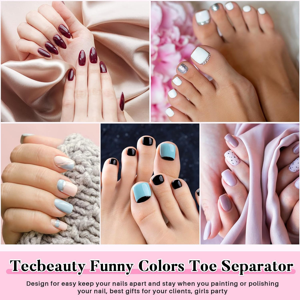 Mumufy 1000 Pcs Individual Pedicure Toe Separators Soft Foam Toe Spacers Comfortable Finger Toe
