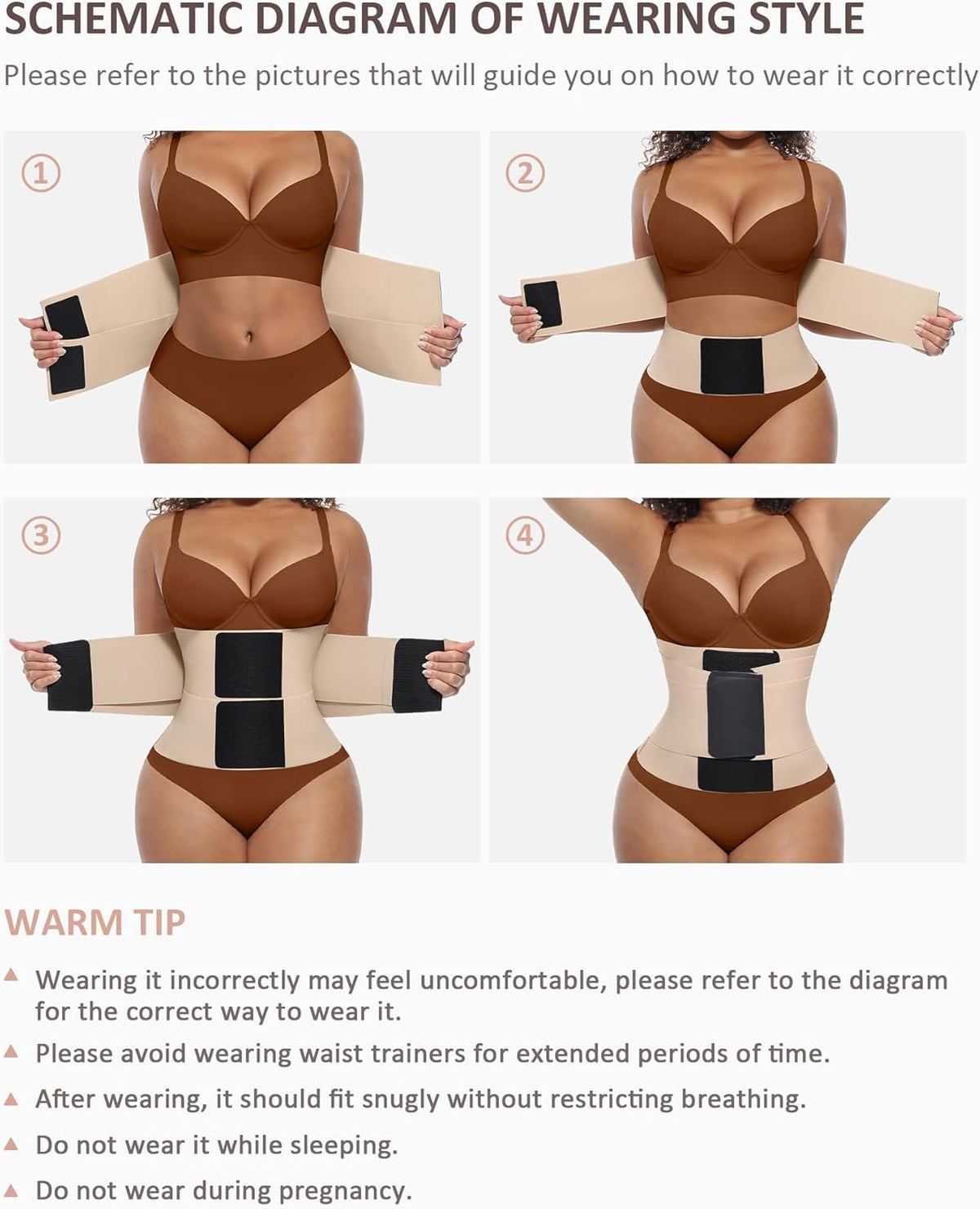 FeelinGirl Waist Trainer Belt Waist Cincher Trimmer Ab Belt Tummy Control Body Shaper with Triple