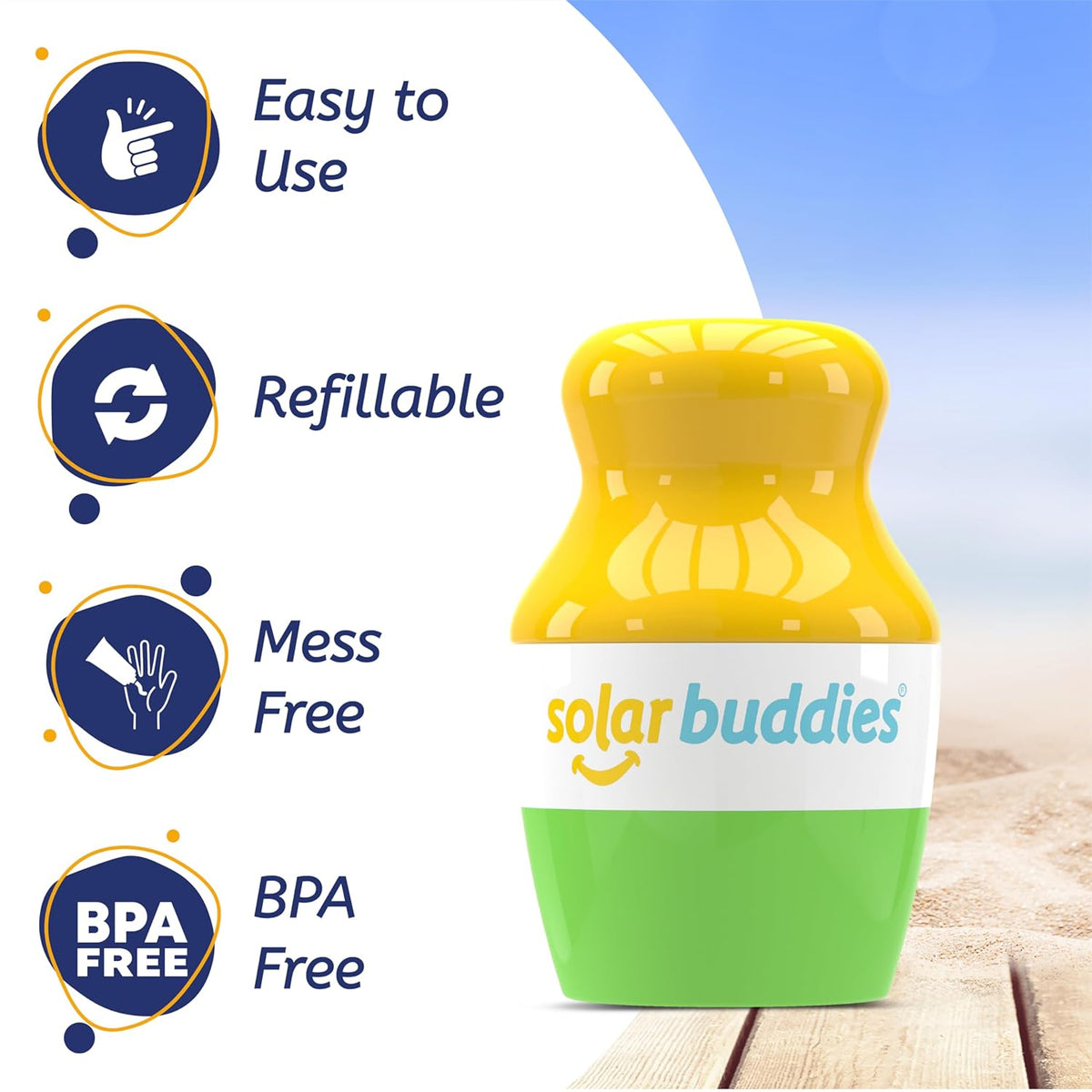 Green Bag Bundle Set For Solar Buddies Refillable Roll On Sunscreen Suncream Applicator Bag Bundle