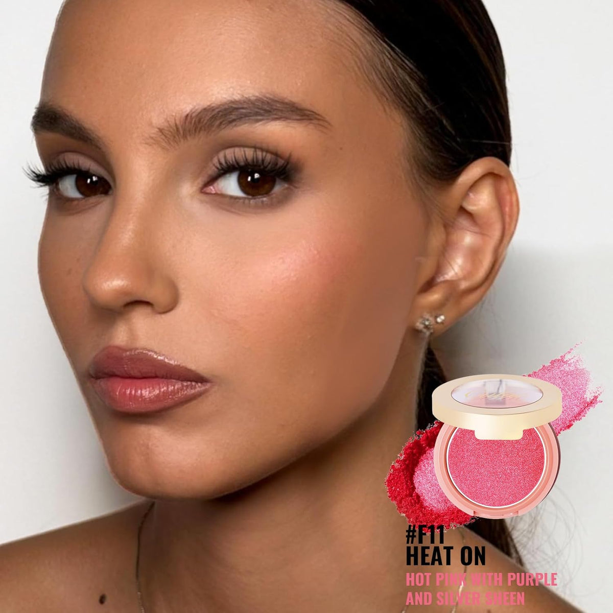 Oulac Pink Luminisers Powdery Blusher for Cheeks Face Glow,Brighten Skin As Highlighter Makeup