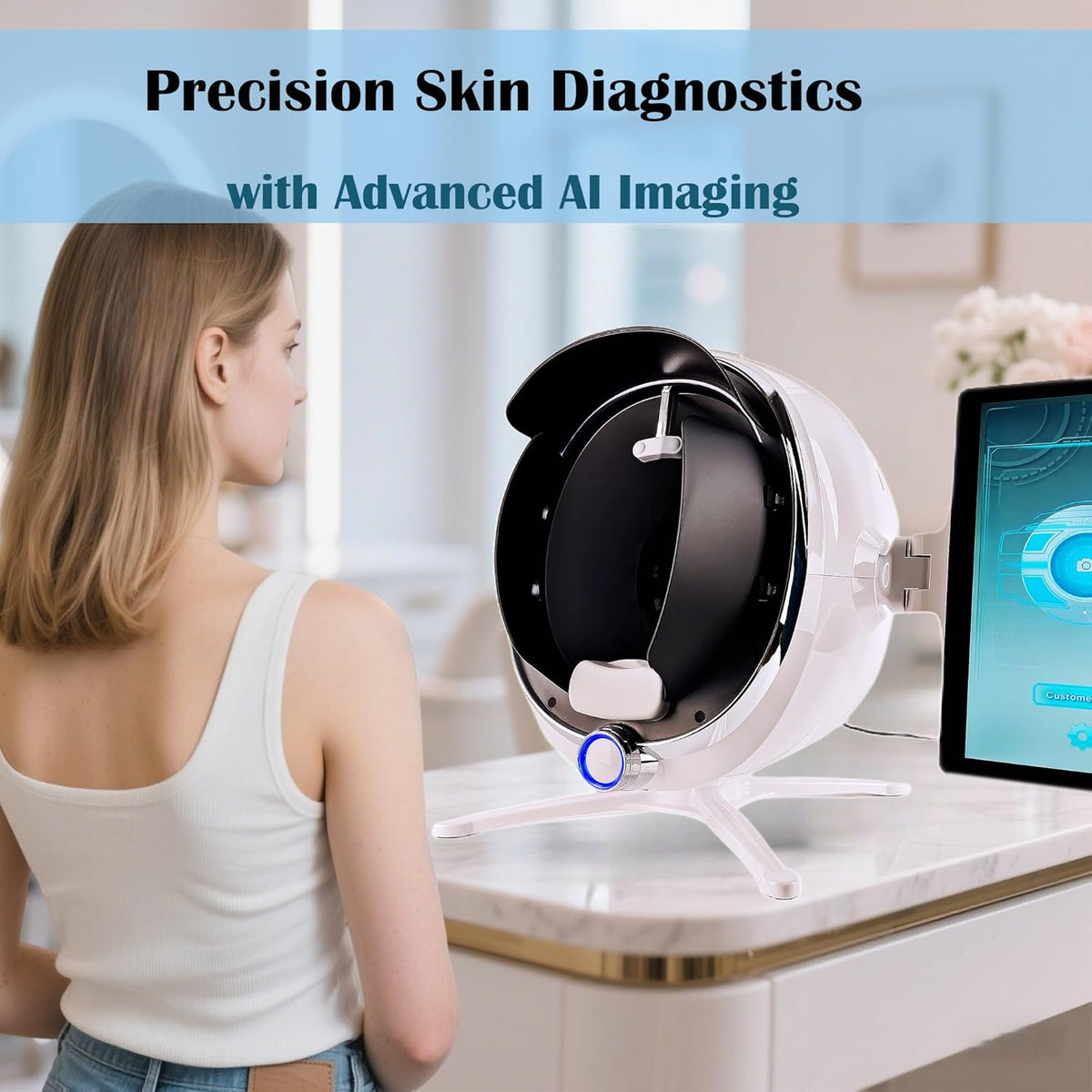 Skin Analysis Machine Professional Facial – AI Imaging 13.3-Inch, Facial Diagnostic Tool for Salons
