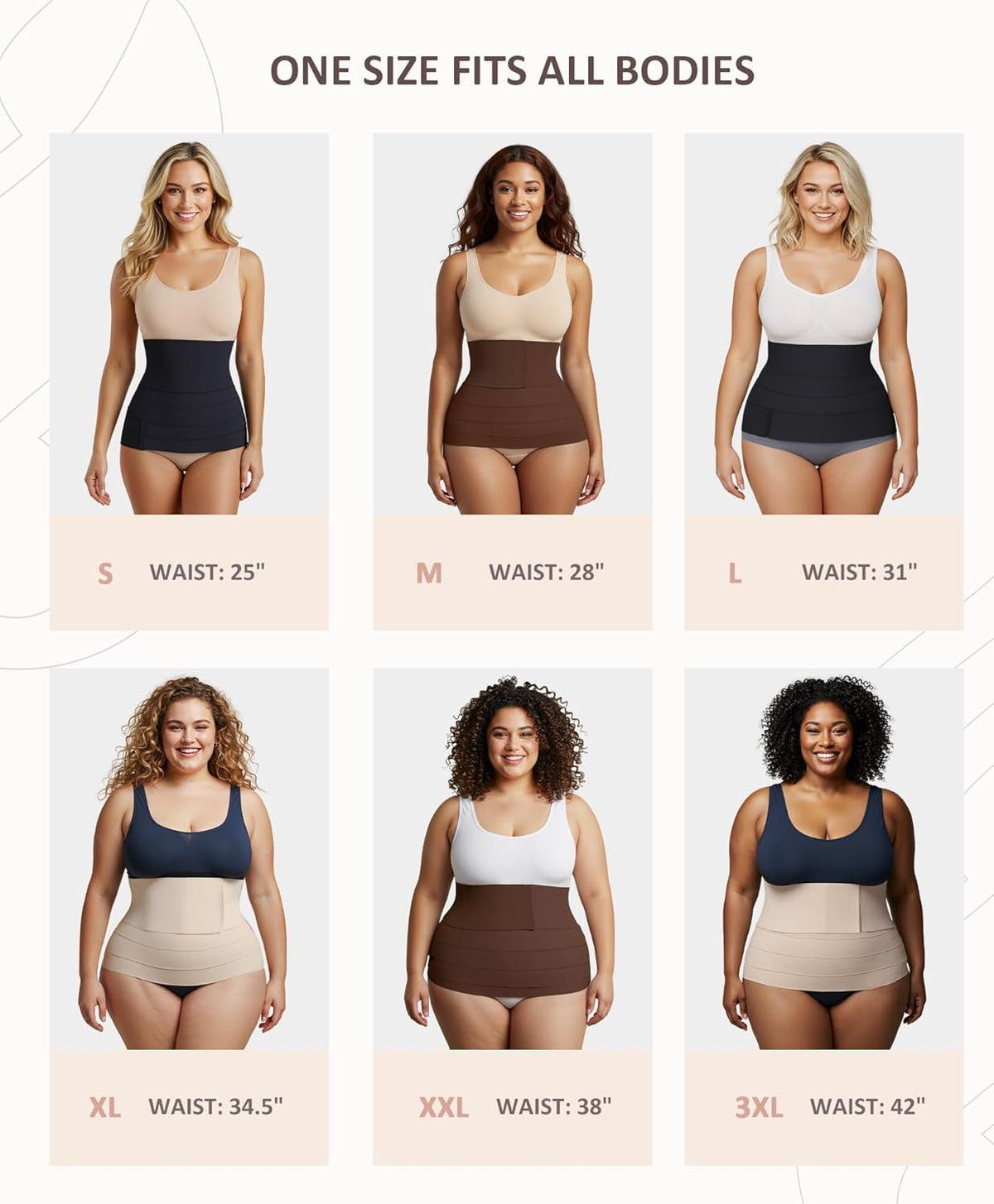 FeelinGirl Waist Trainer for Women Trimmer Belt Waist Cincher Tummy Wrap Plus Size Snatch Me Up